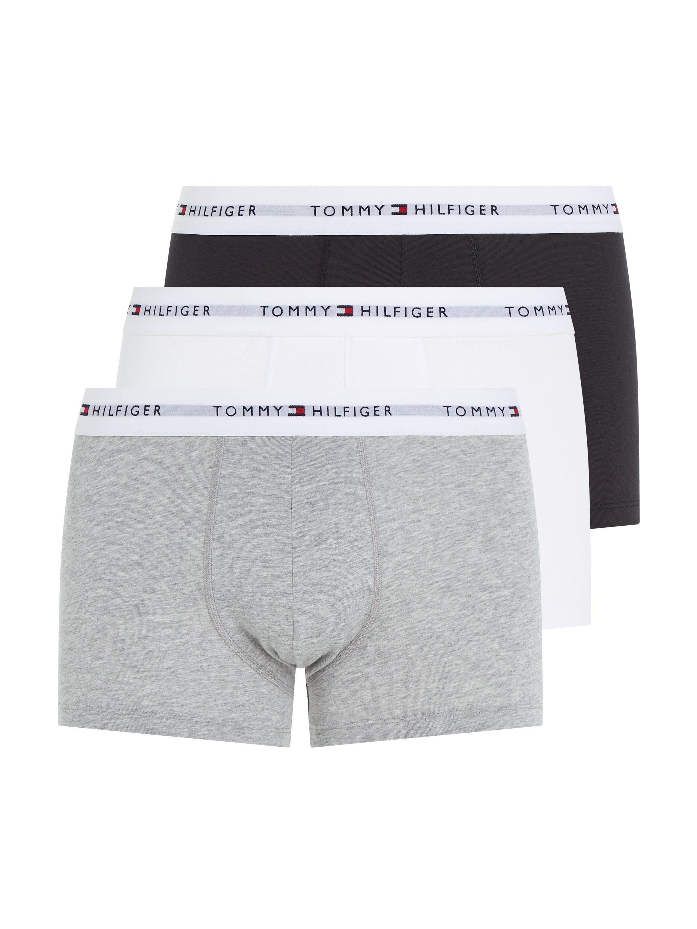 Tommy Hilfiger Underwear Boxershort 3P TRUNK met een logo-opschrift (3 stuks) heren boxershorts maat L (52) grijs