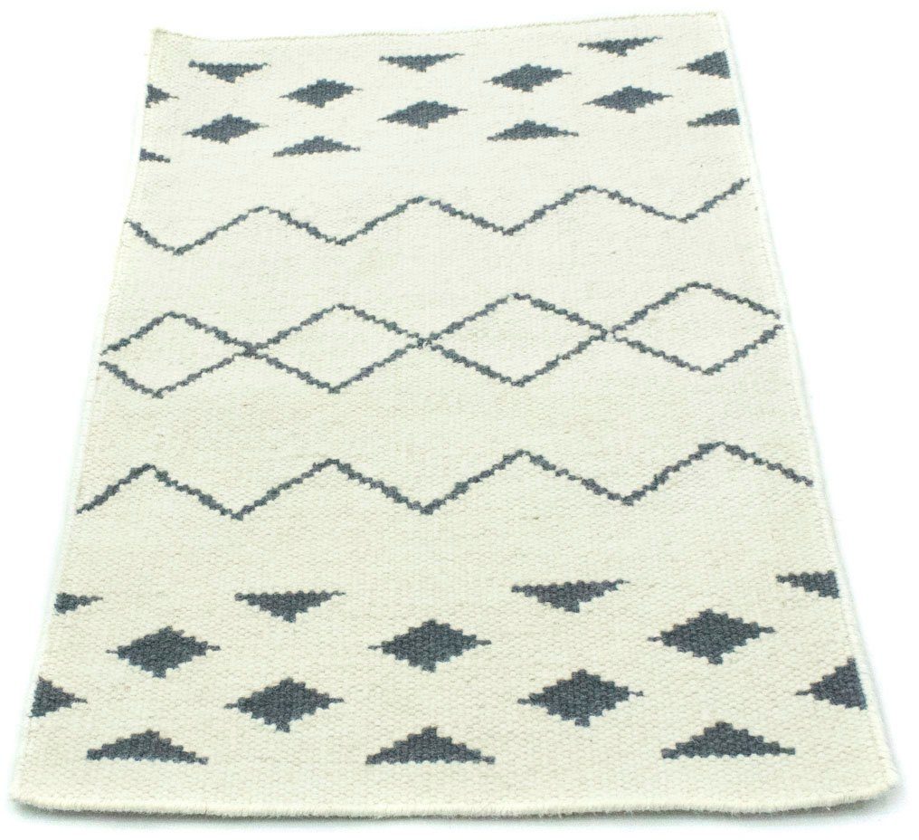 morgenland Wollen kleed Kelim vloerkleed met de hand geweven beige Laagpolig