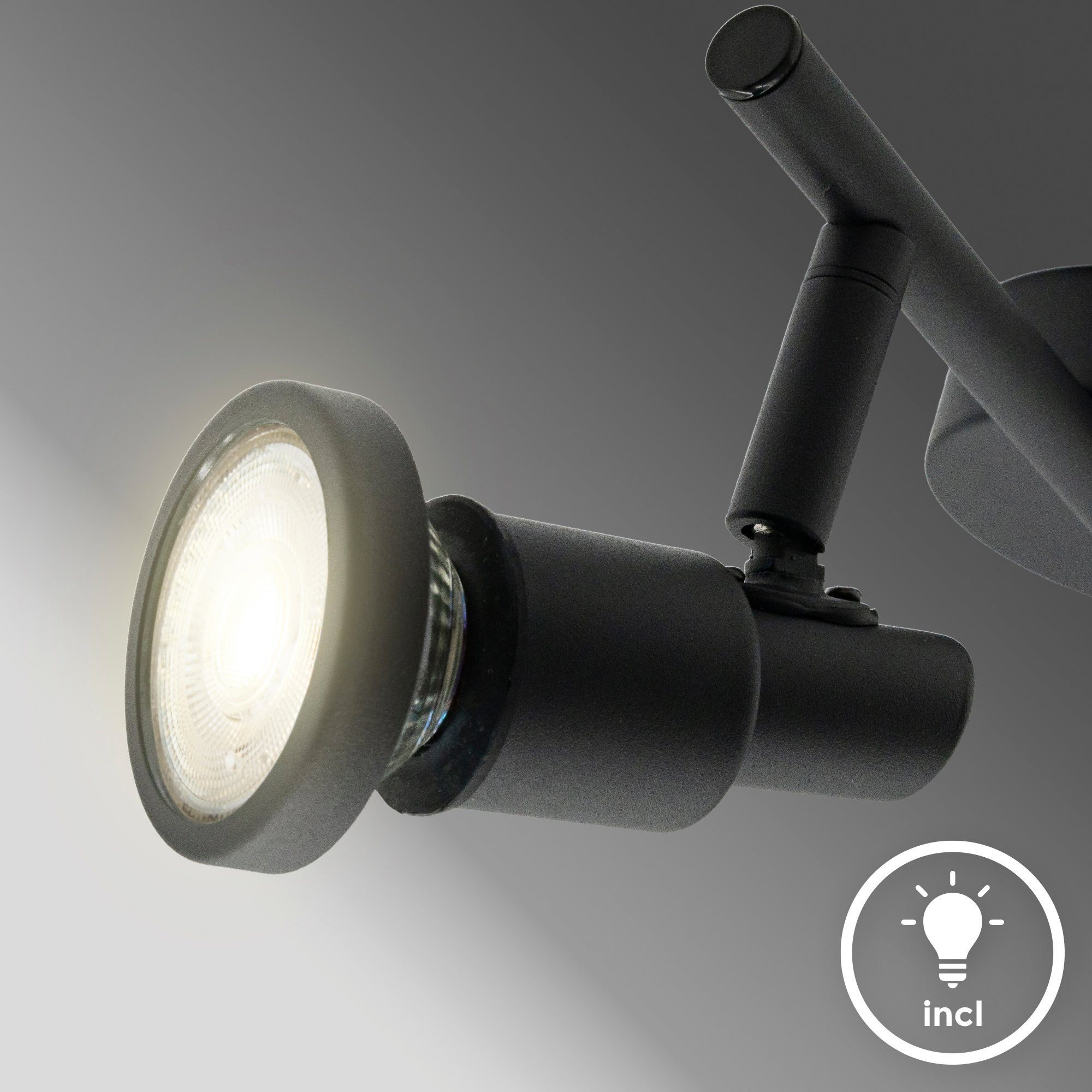 B.K.Licht Plafondspotje BK_DS1549 LED badkamer plafondlamp, incl. gloeilamp, warm wit licht (1 stuk)