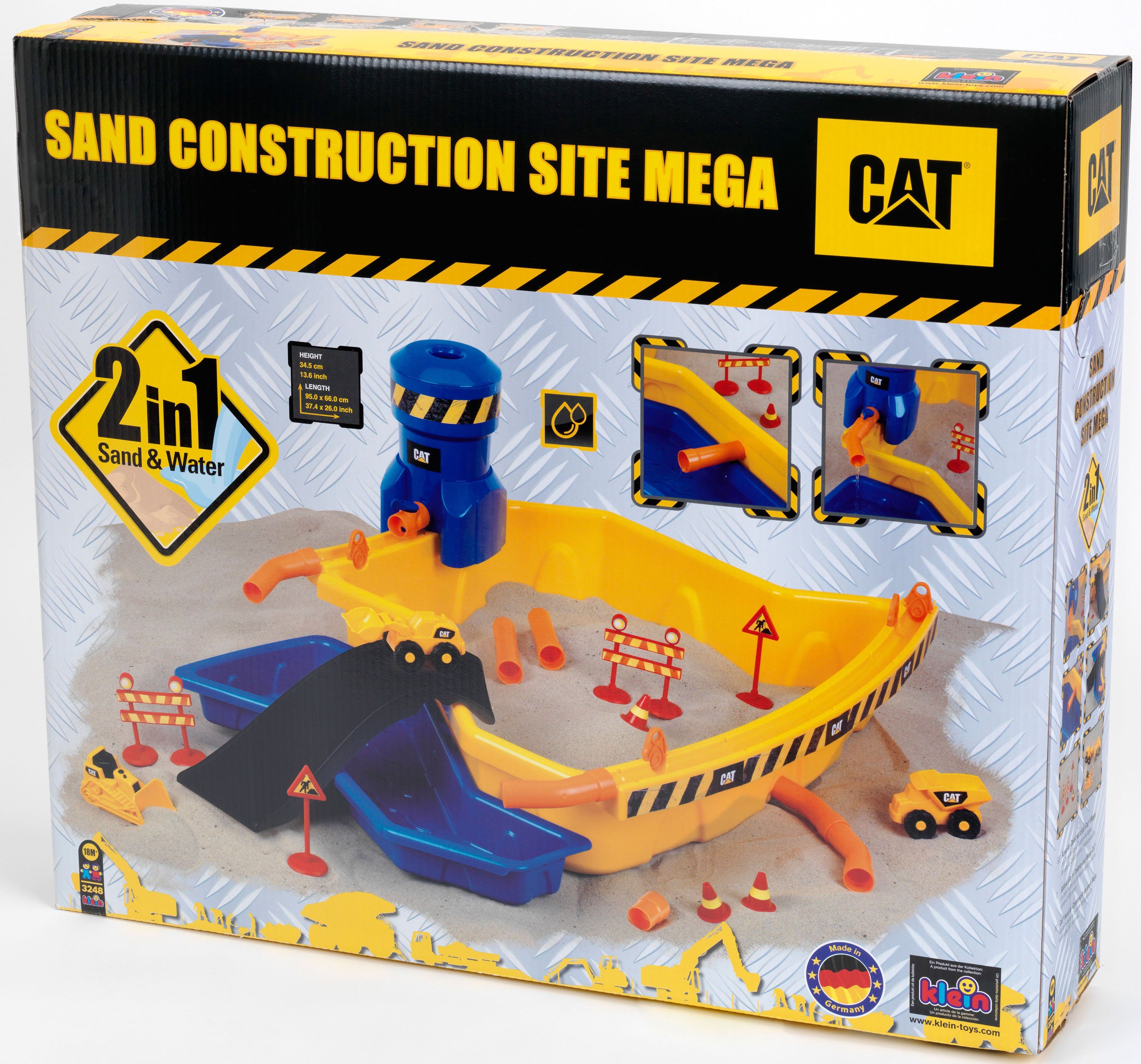 Klein Speelgoed-shovel Caterpilar CAT zandbouwplaats mega met 3 cat® voertuigen, made in germany (set, 28-delig)
