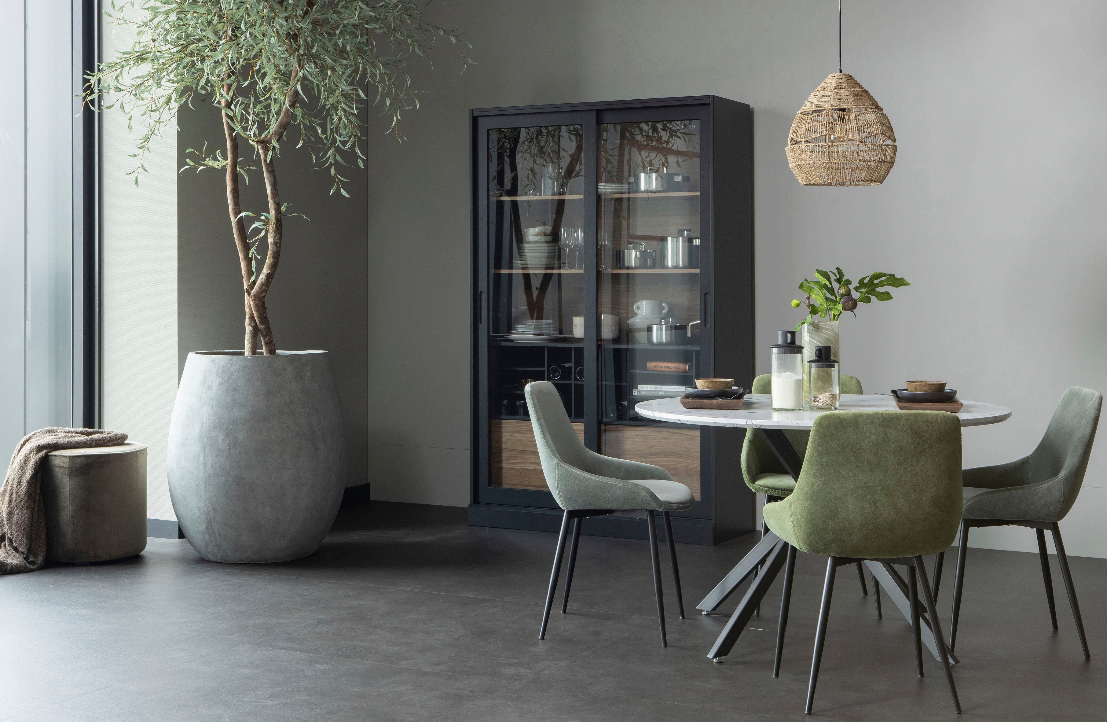 WOOOD Vitrinekast James met glas, veel opbergruimte, h 200 cm x b 125 cm