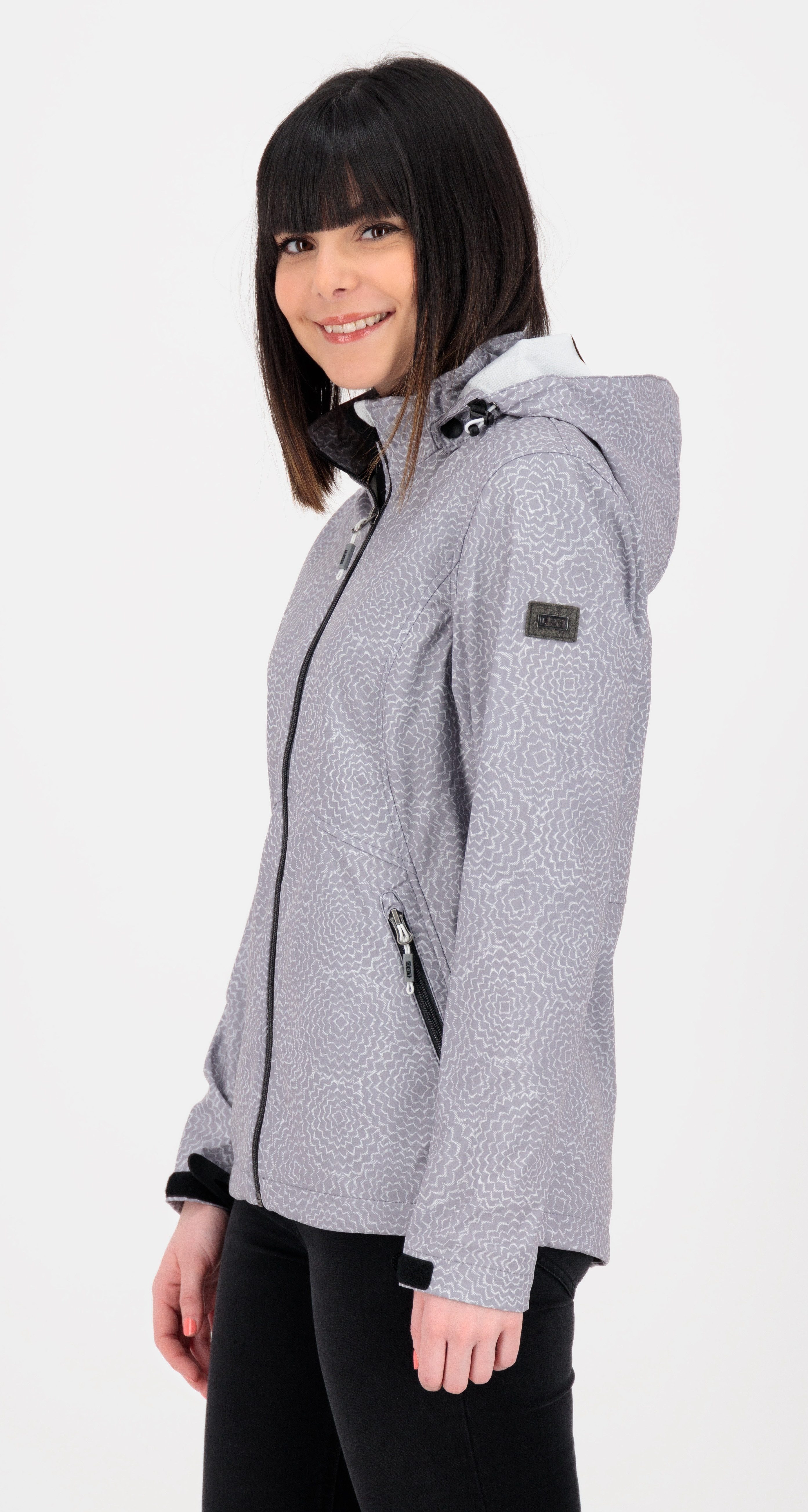 LPO Softshell-jack SHELBY PEAK II licht softshell-jack met all-over-print en afneembare capuchon