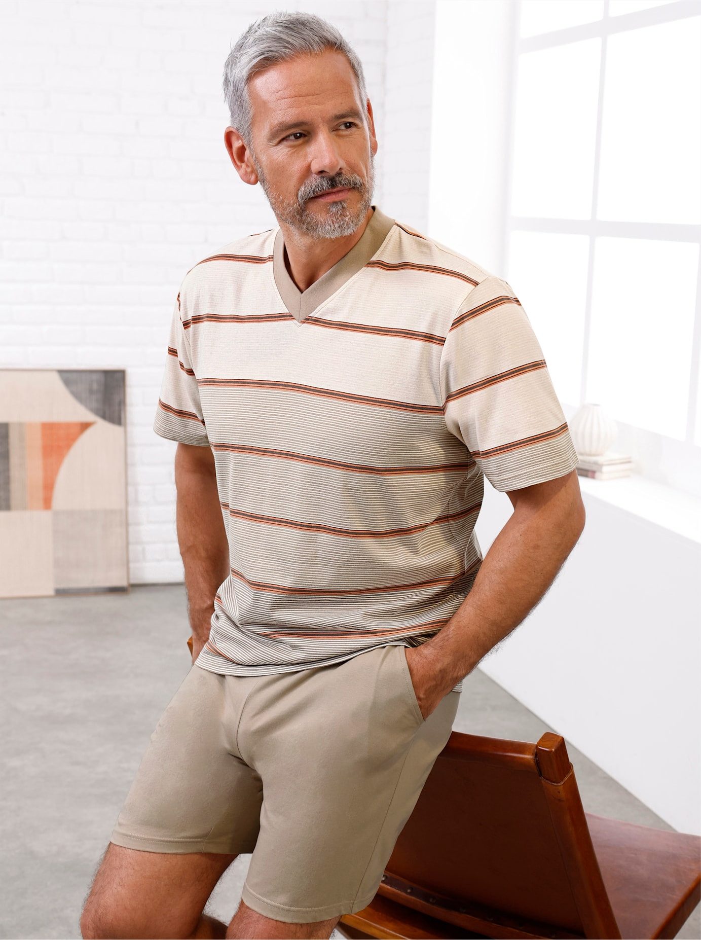 Kings Club Shortama heren shortama's maat 44/46 bruin