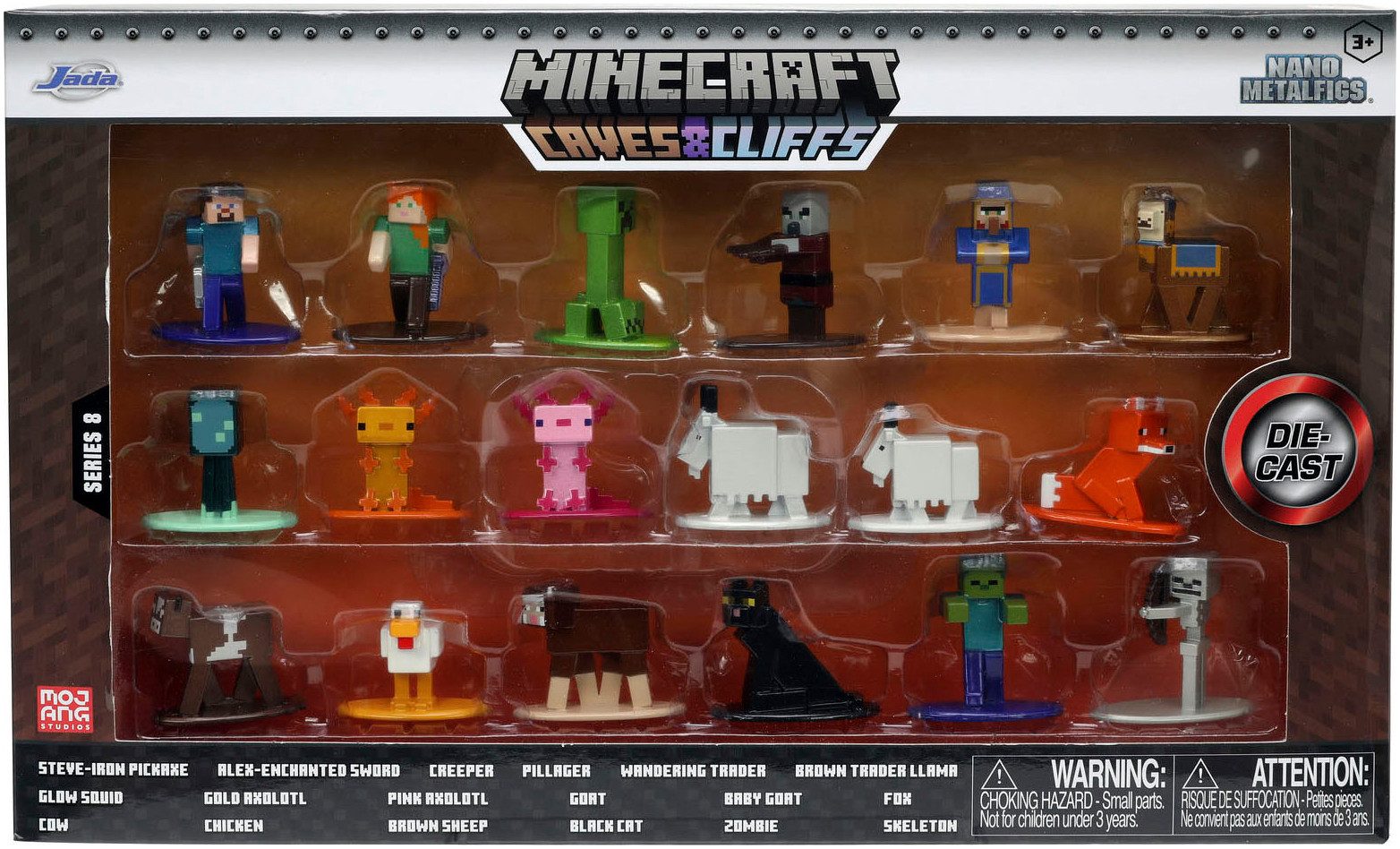 JADA Speelfiguur Minecraft, Caves & Cliffs, multi set nano Metalfigs, serie 8