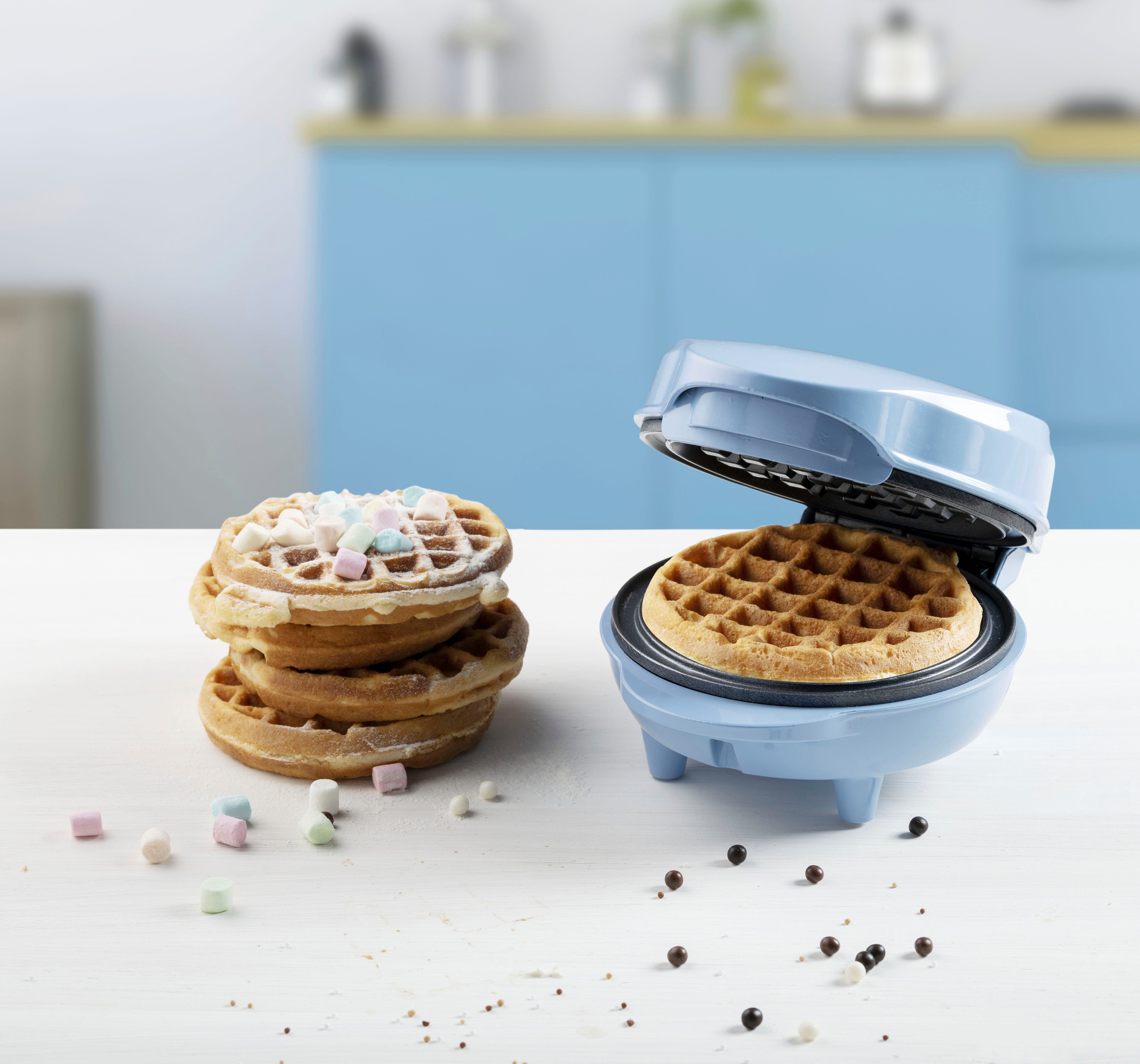 bestron Wafelijzer AMW500 Mini voor klassieke wafels, kleine wafelmaker met antiaanbaklaag