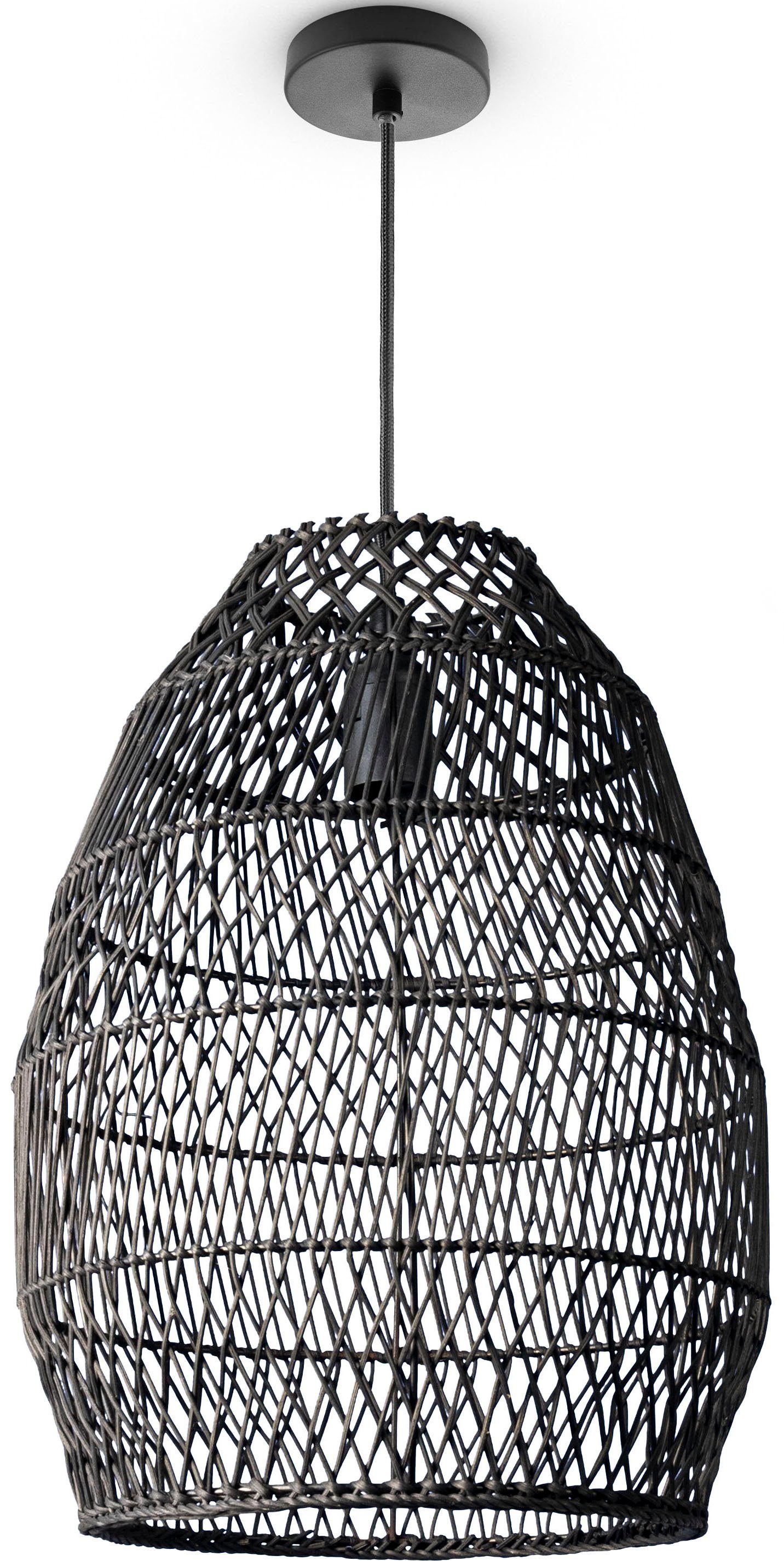 Paco Home Hanglamp VIHMO Rattan eettafel pendellamp LED Boho rustiek mandlampen keuken E27