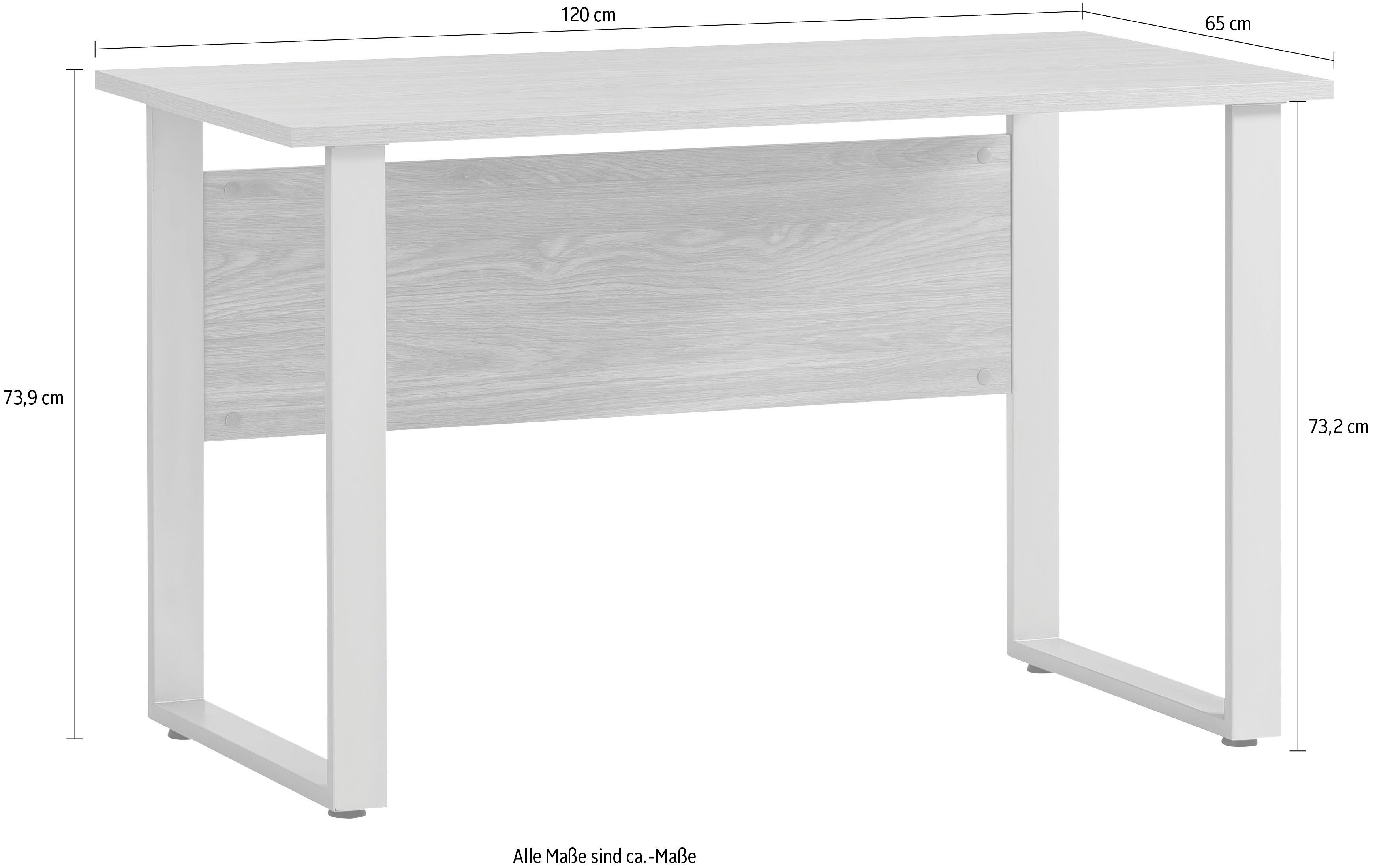Schildmeyer Bureau ANTERO Breedte 120 cm, stevig metalen frame