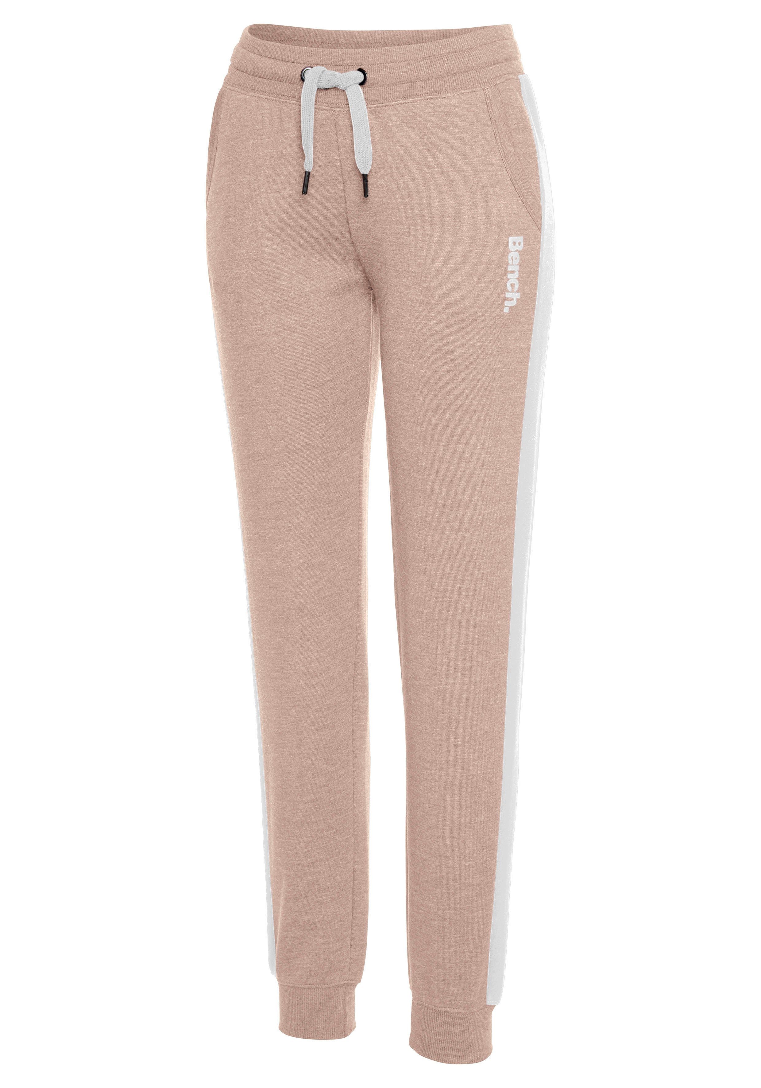 Bench. Loungewear Sweatbroek met strepen opzij en smalle pijpen