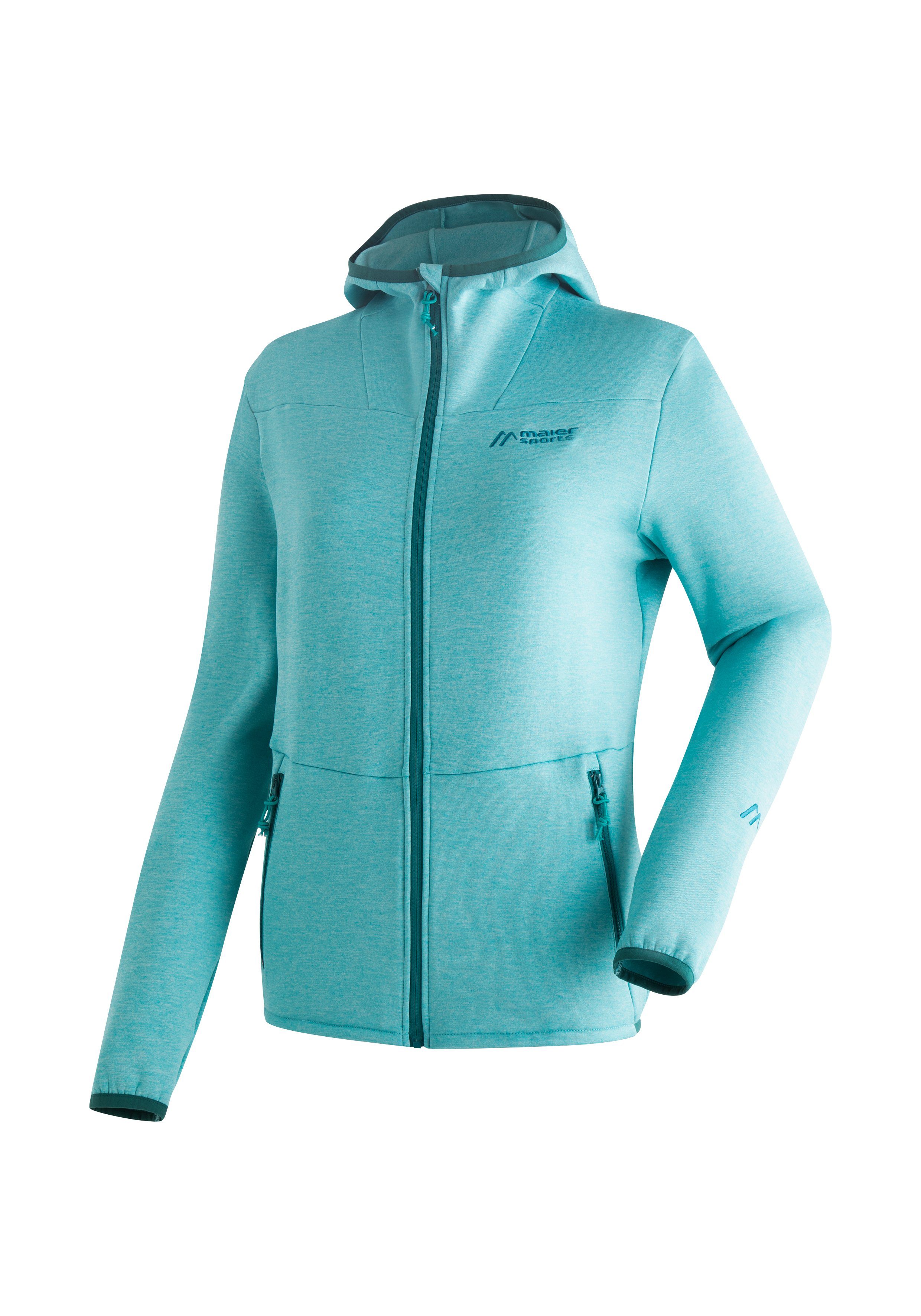 Maier Sports Fleecejack Fave W Dames fleece met verstelbare capuchon ademende zip-hoodie