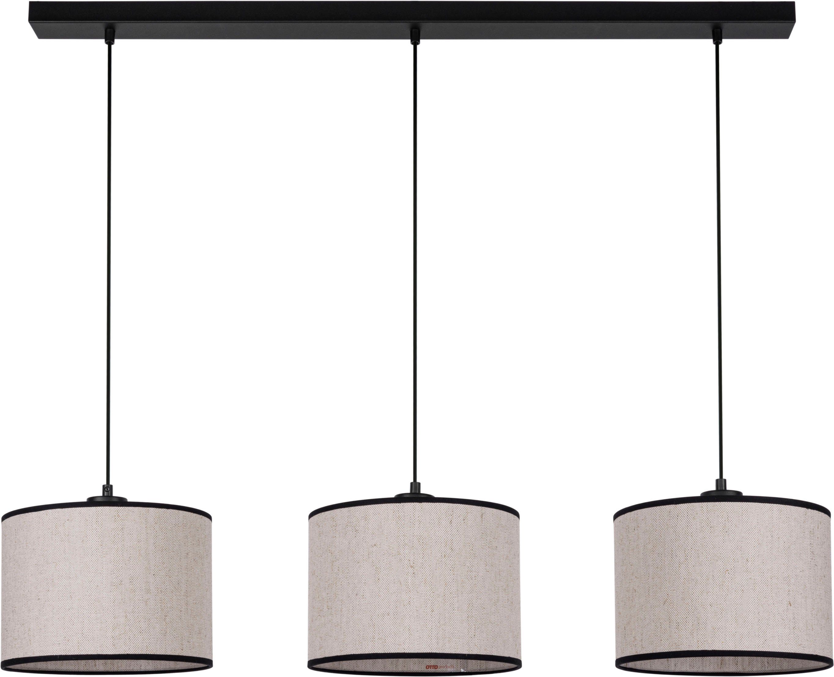 andas Hanglamp Virrat, in Scandinavische stijl Hanglamp met linnen kap, in tijdloos ontwerp, gemaakt in Europa (7 stuks)