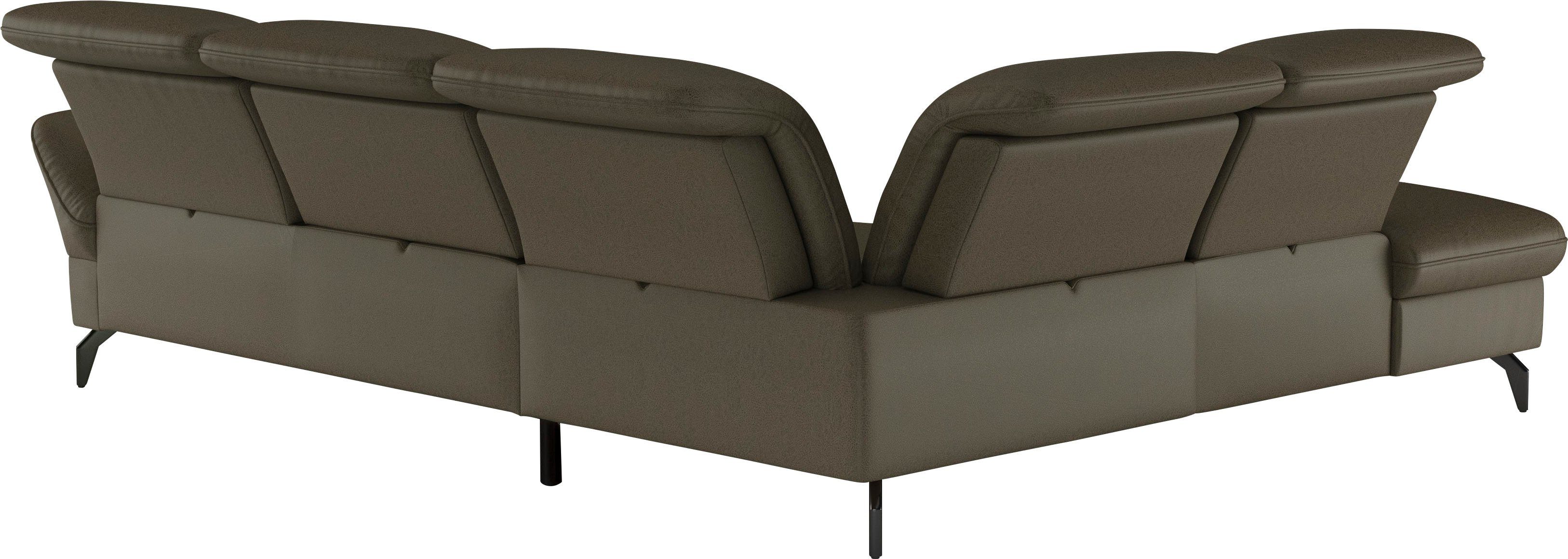 sit&more Hoekbank Leandro L-vorm Naar keuze met bed, hoofdbord en armleuningfunctie, en bergruimte