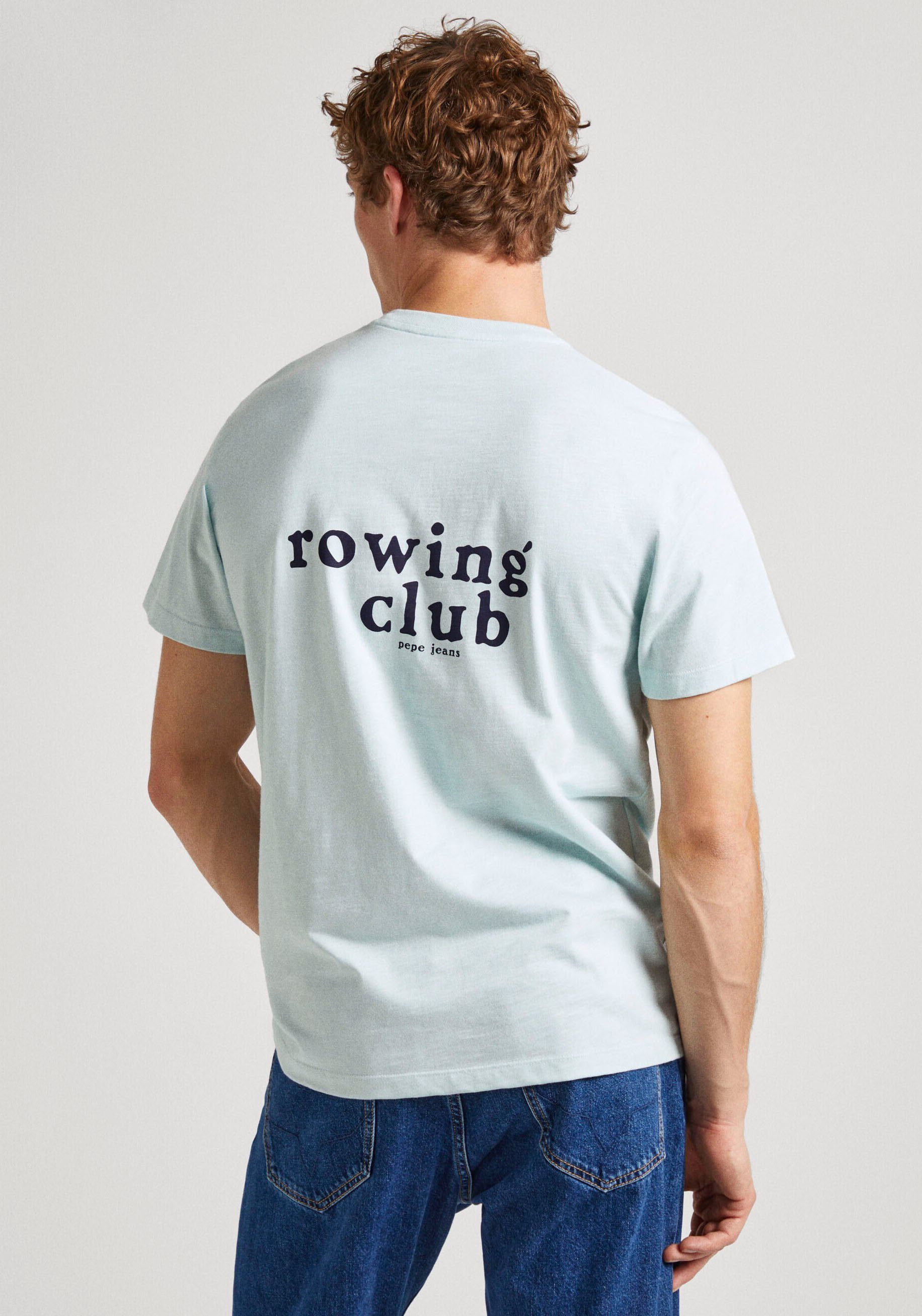 Pepe Jeans Shirt met korte mouwen met logo-tekst op de voor- en achterkant
