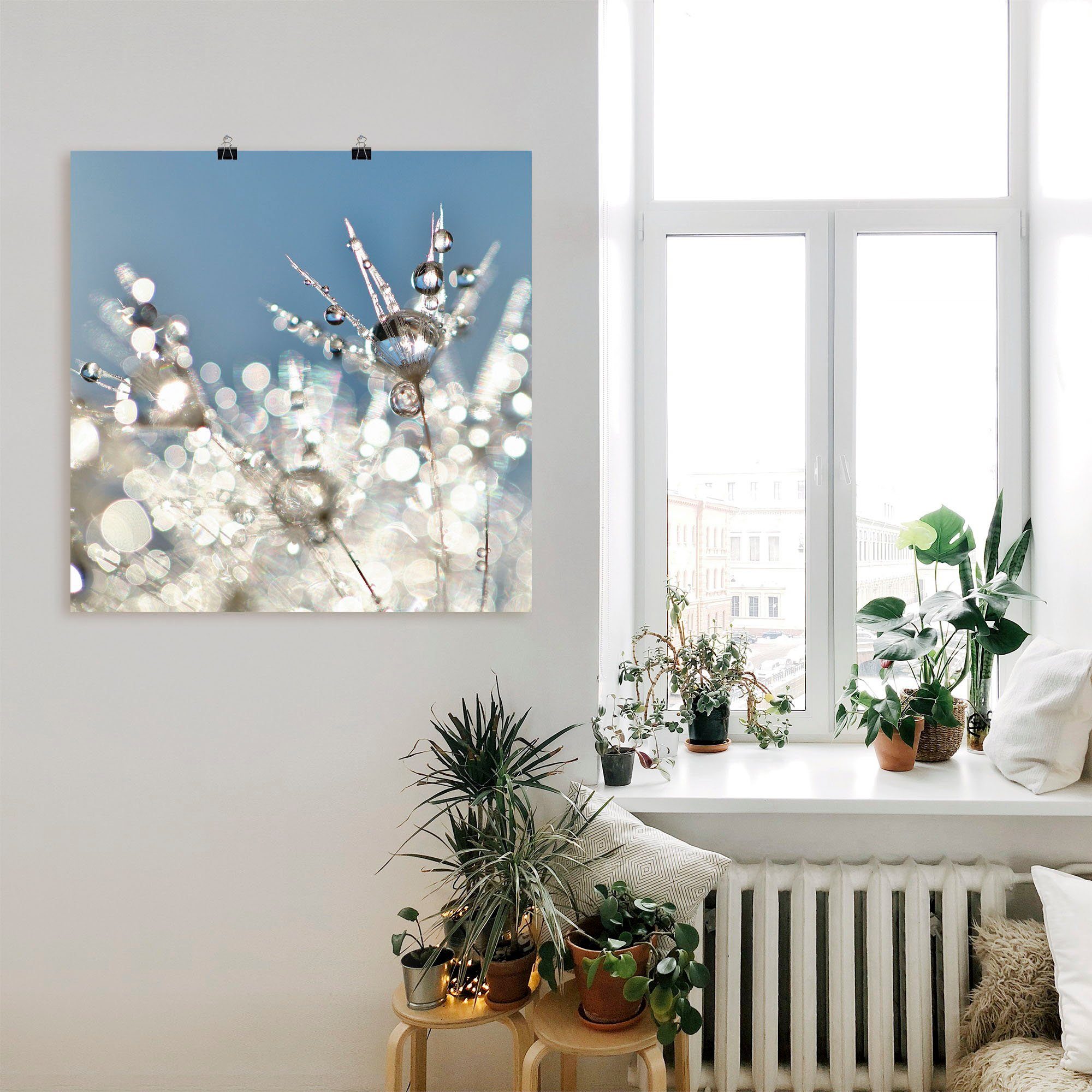 Artland Artprint Pluizenbol druppel abstract als artprint op linnen, poster, muursticker in verschillende maten