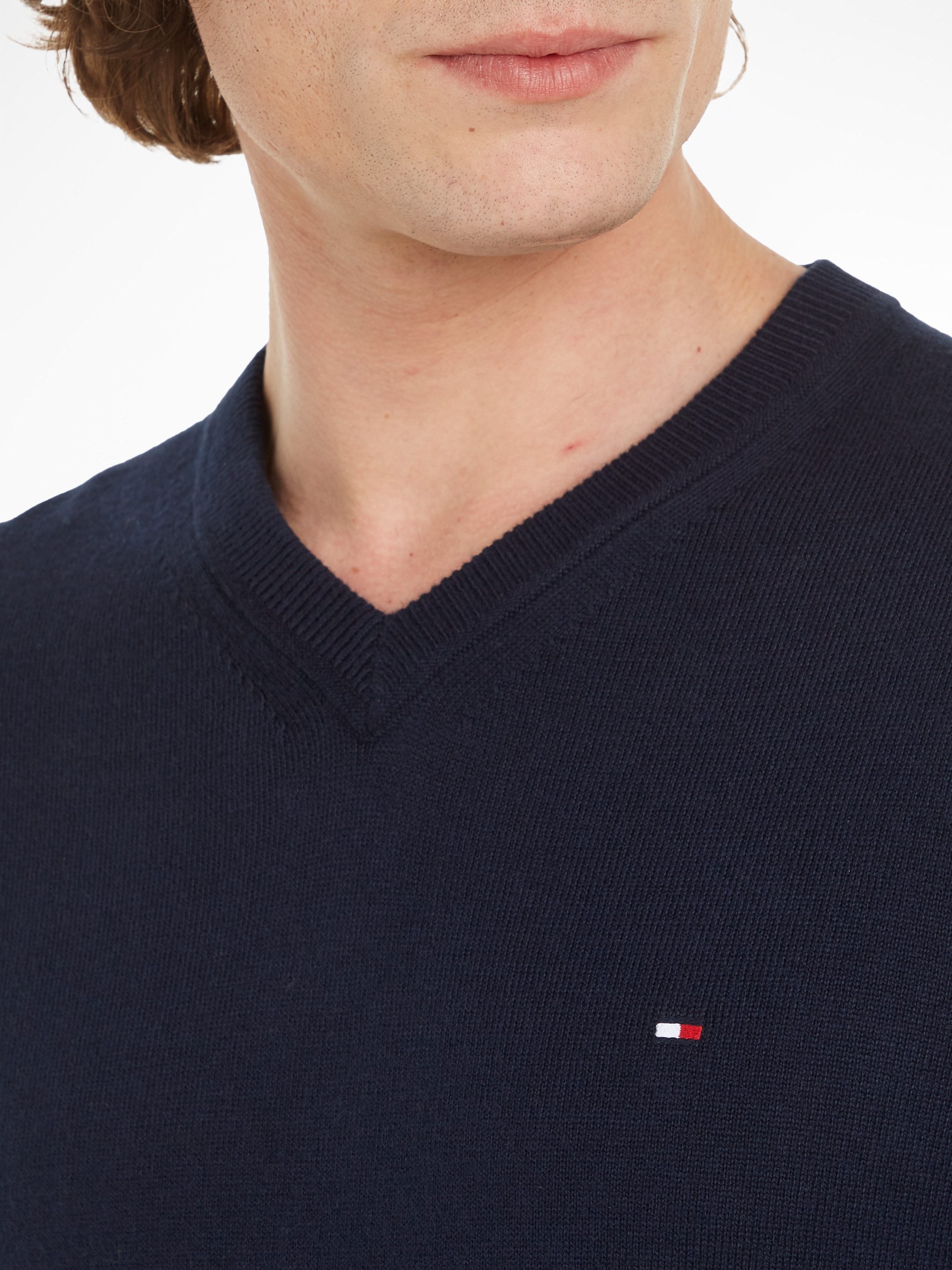 Tommy Hilfiger Trui met V-hals PIMA ORG CTN CASHMERE V NECK