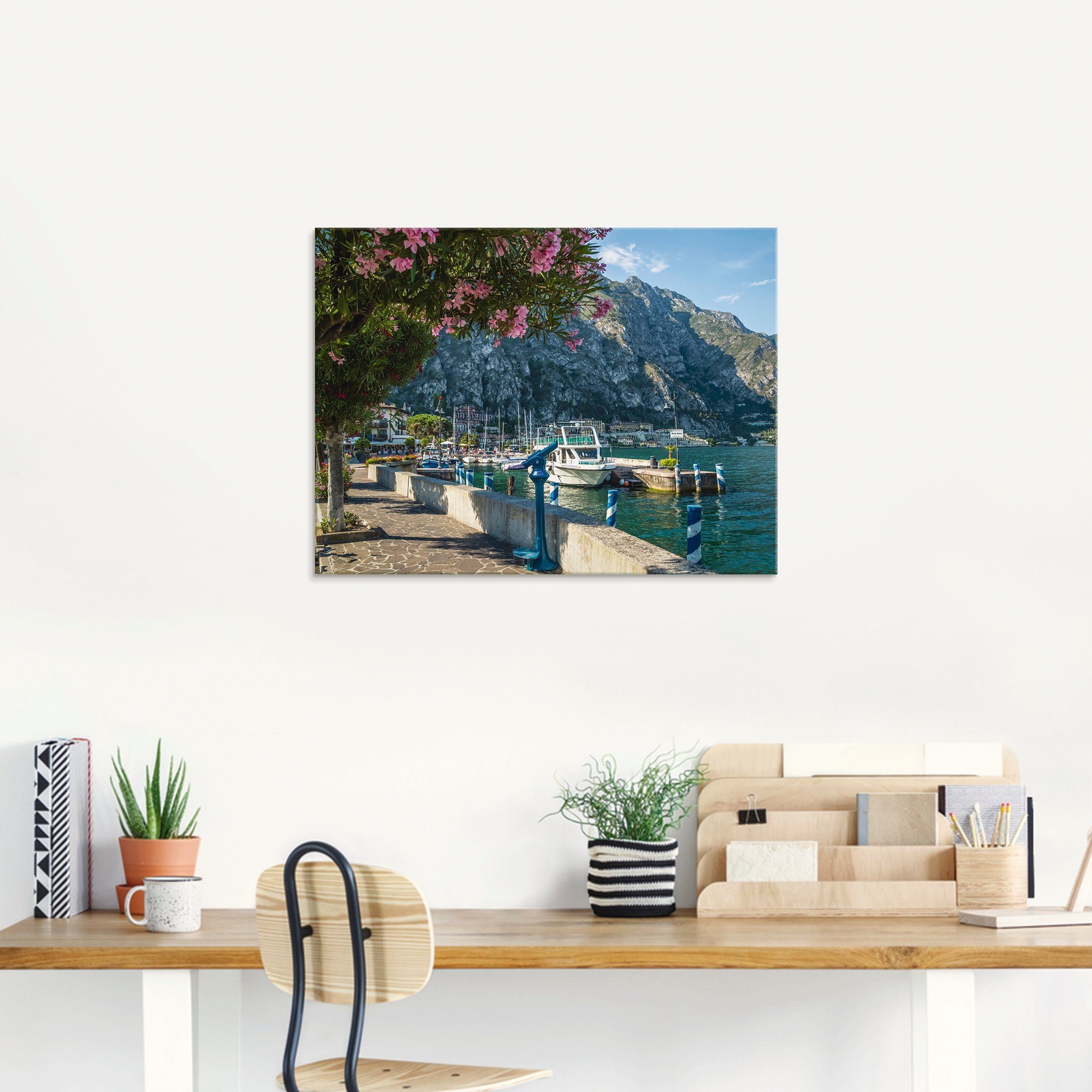 Artland Print op glas Gardameer haven Limone sul Garda I
