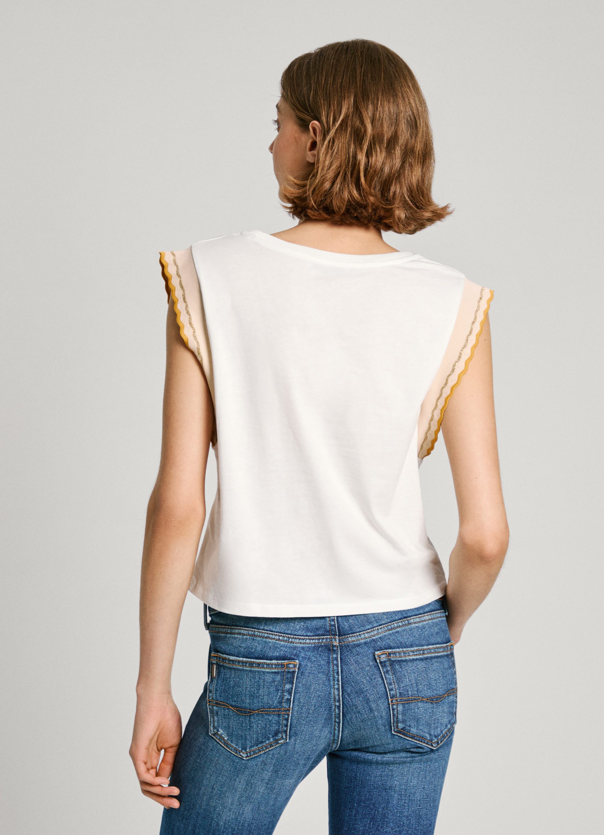 Pepe Jeans T-shirt EDMA met mouwbeleg