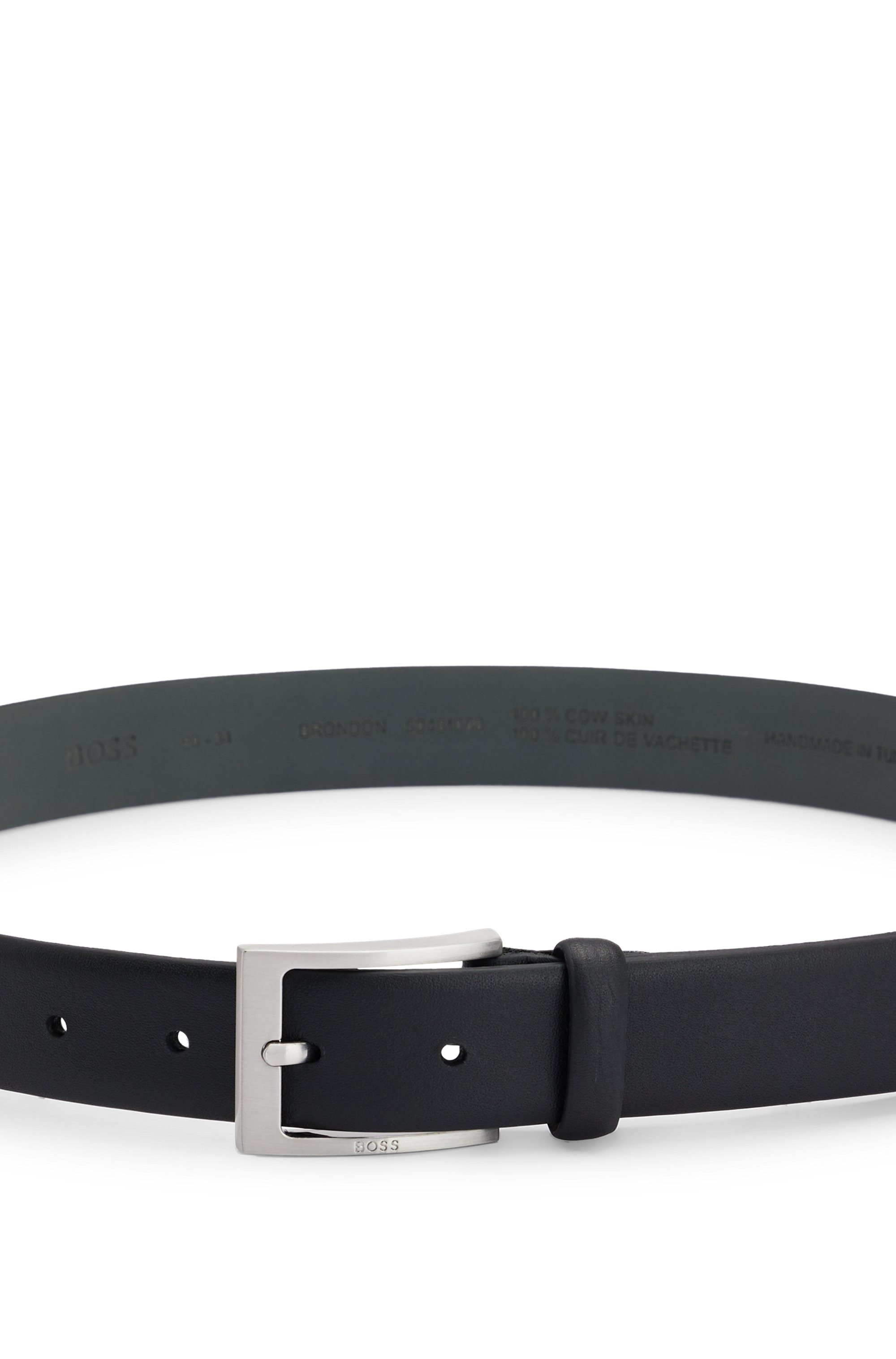 Boss Leren riem van nappaleer met logo-sluiting