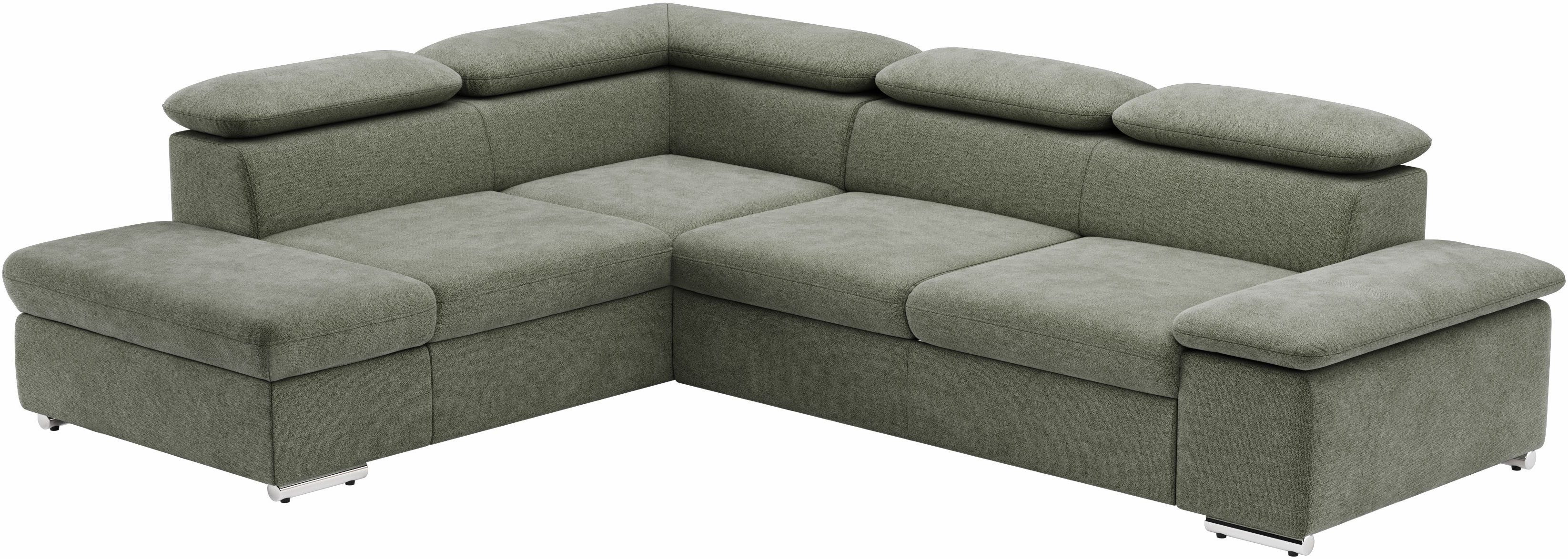 sit&more Hoekbank Valentine, L-vorm, bank met verstelbare arm- en hoofdsteun