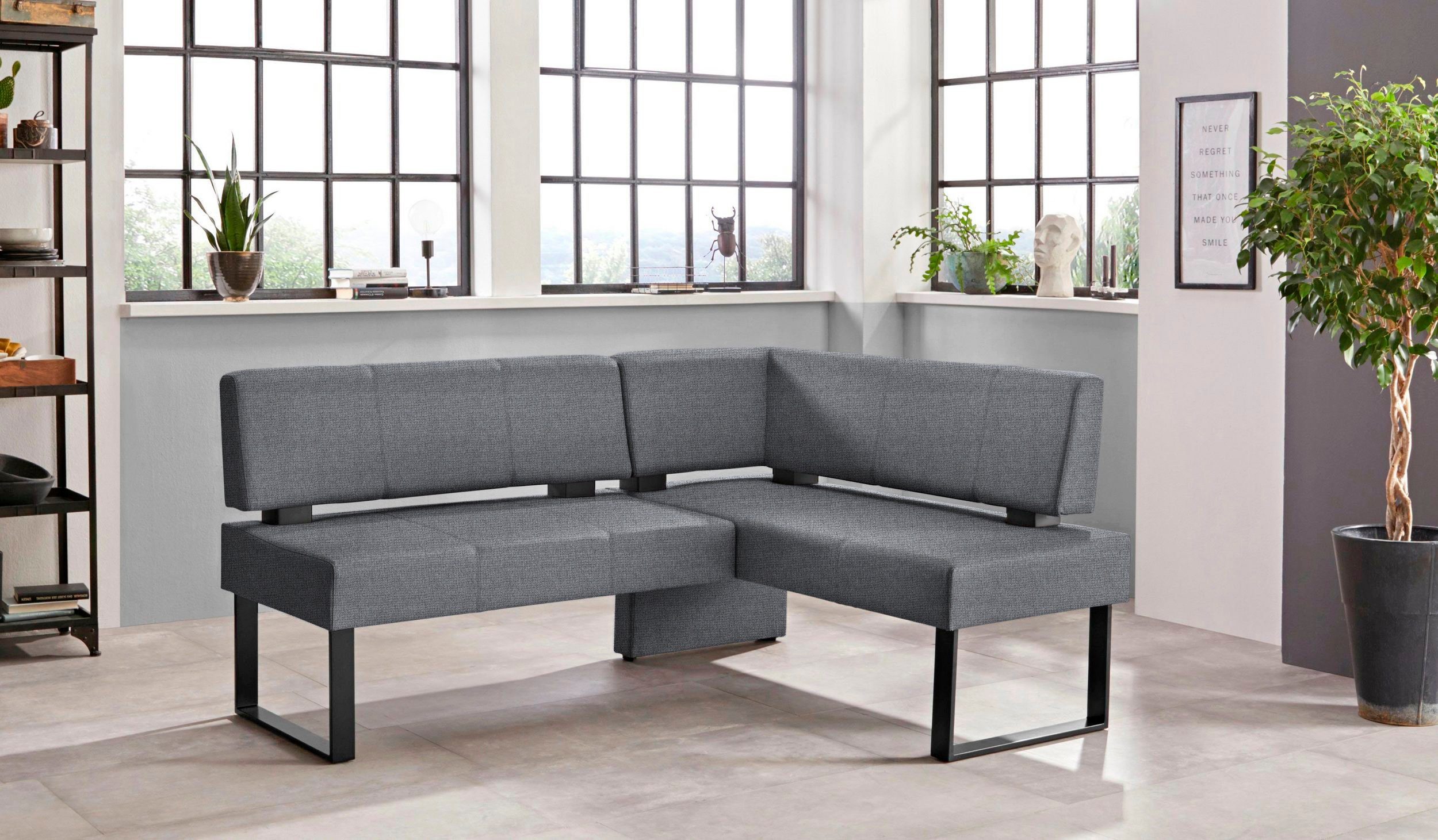 Home affaire Hoekbank Oliver met metalen frame, keukenbank verschillende hoezen cord eetkamerbank ottos choice