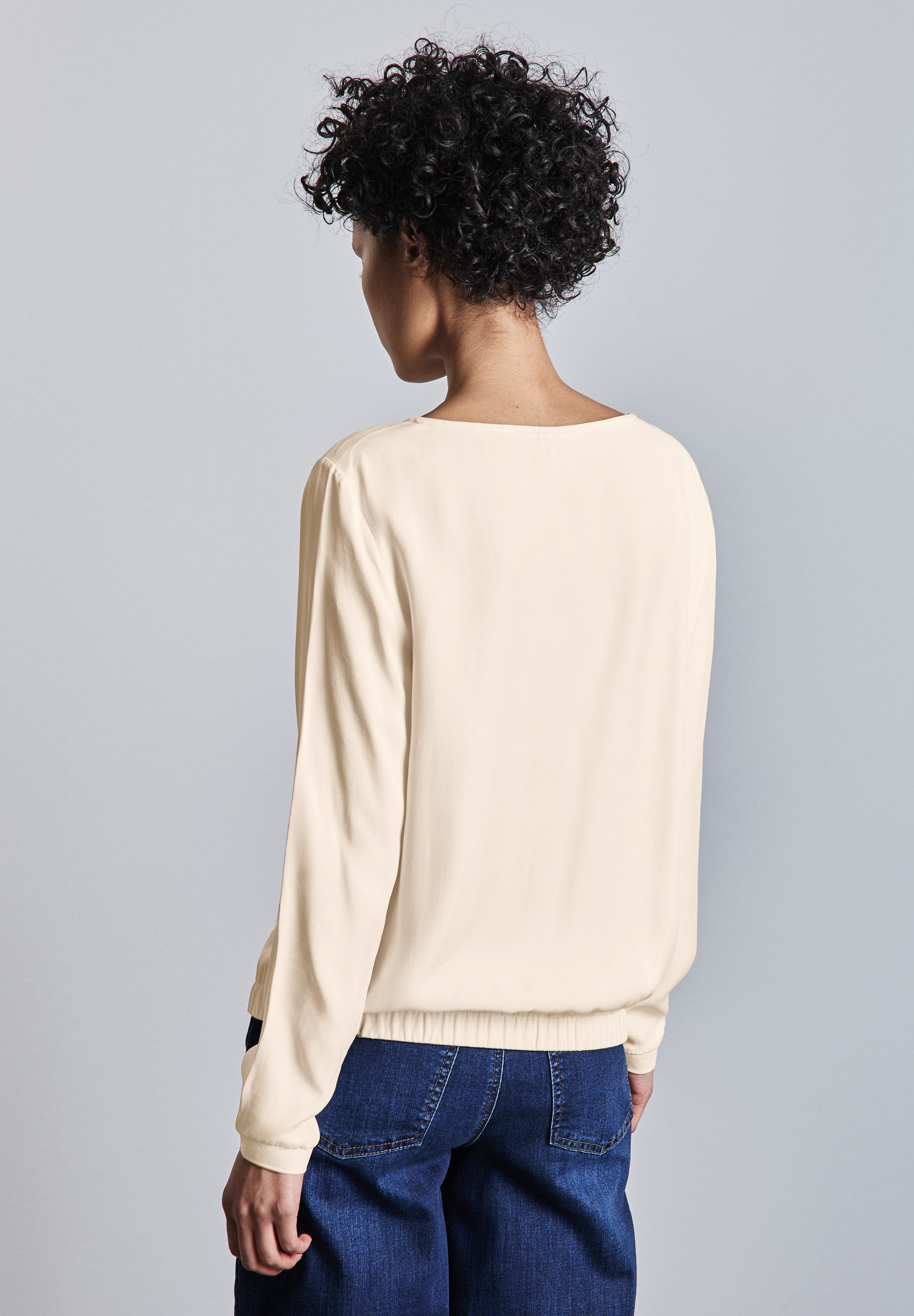 STREET ONE Blouse met lange mouwen met elastische zoom
