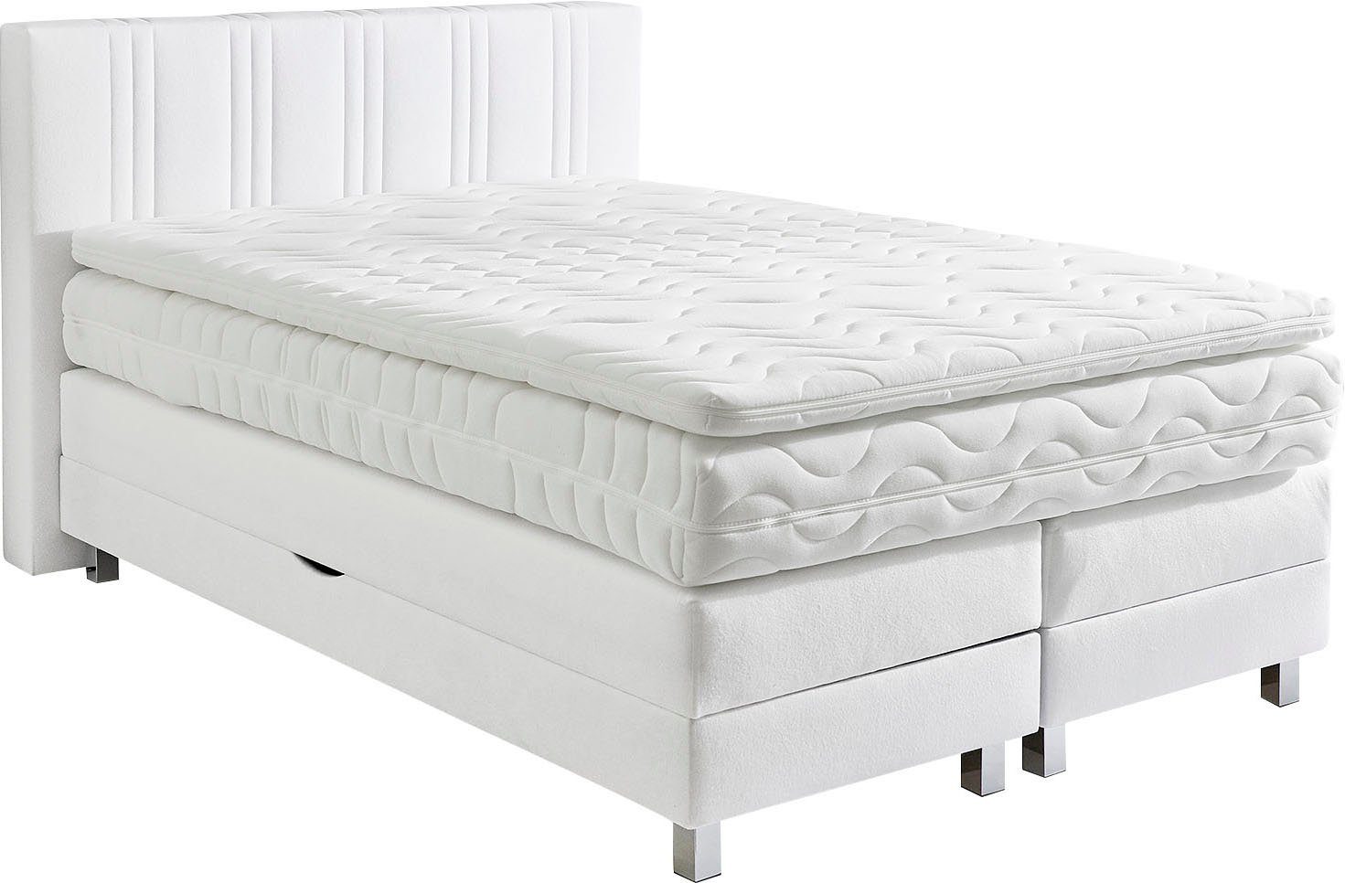 Westfalia Polsterbetten Boxspring naar keuze met bedkist en topmatras boxsprings wit