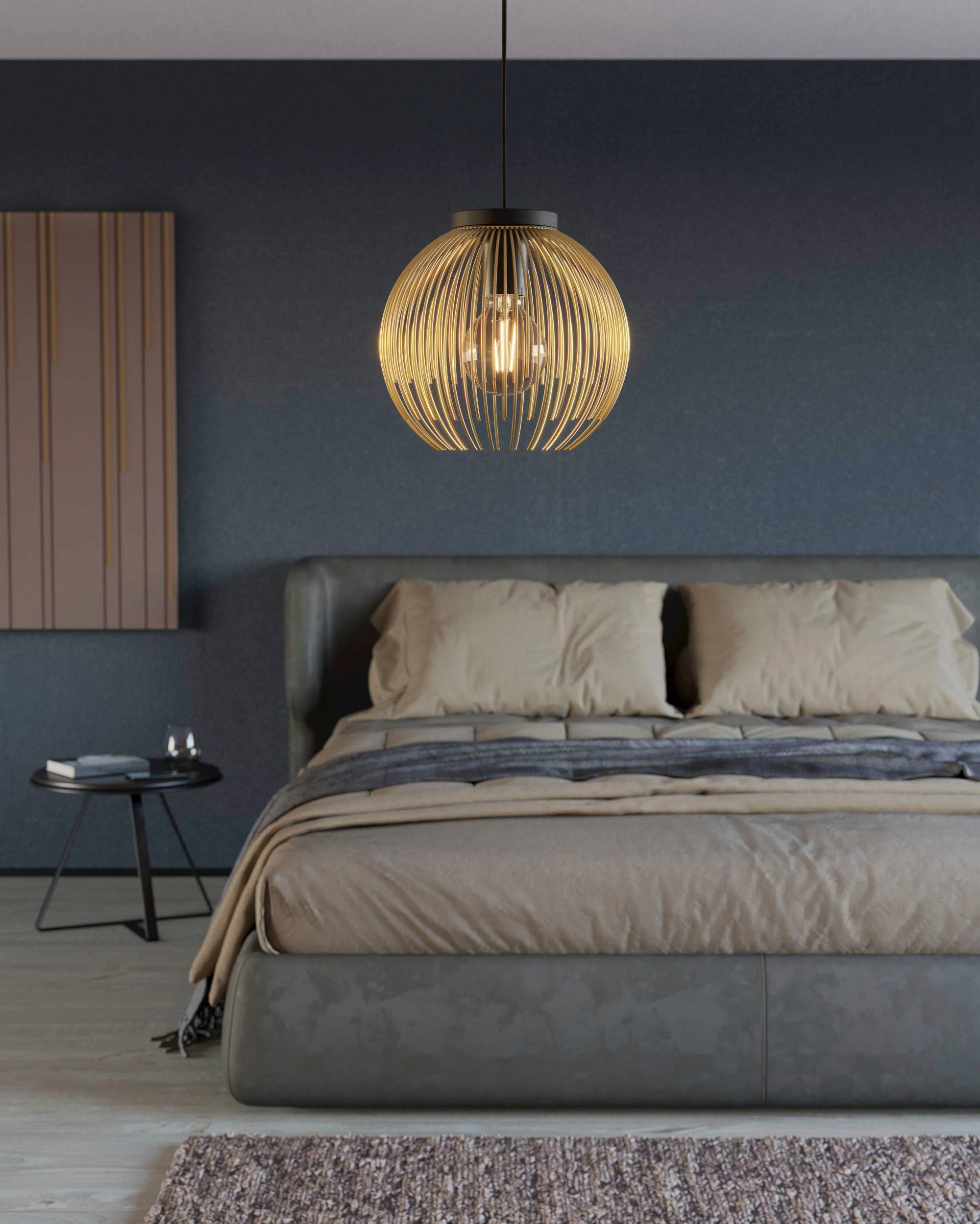 EGLO Hanglamp VENEZUELA hanglamp, eettafellamp, metaal, zwart, goud, E27 (1 stuk)