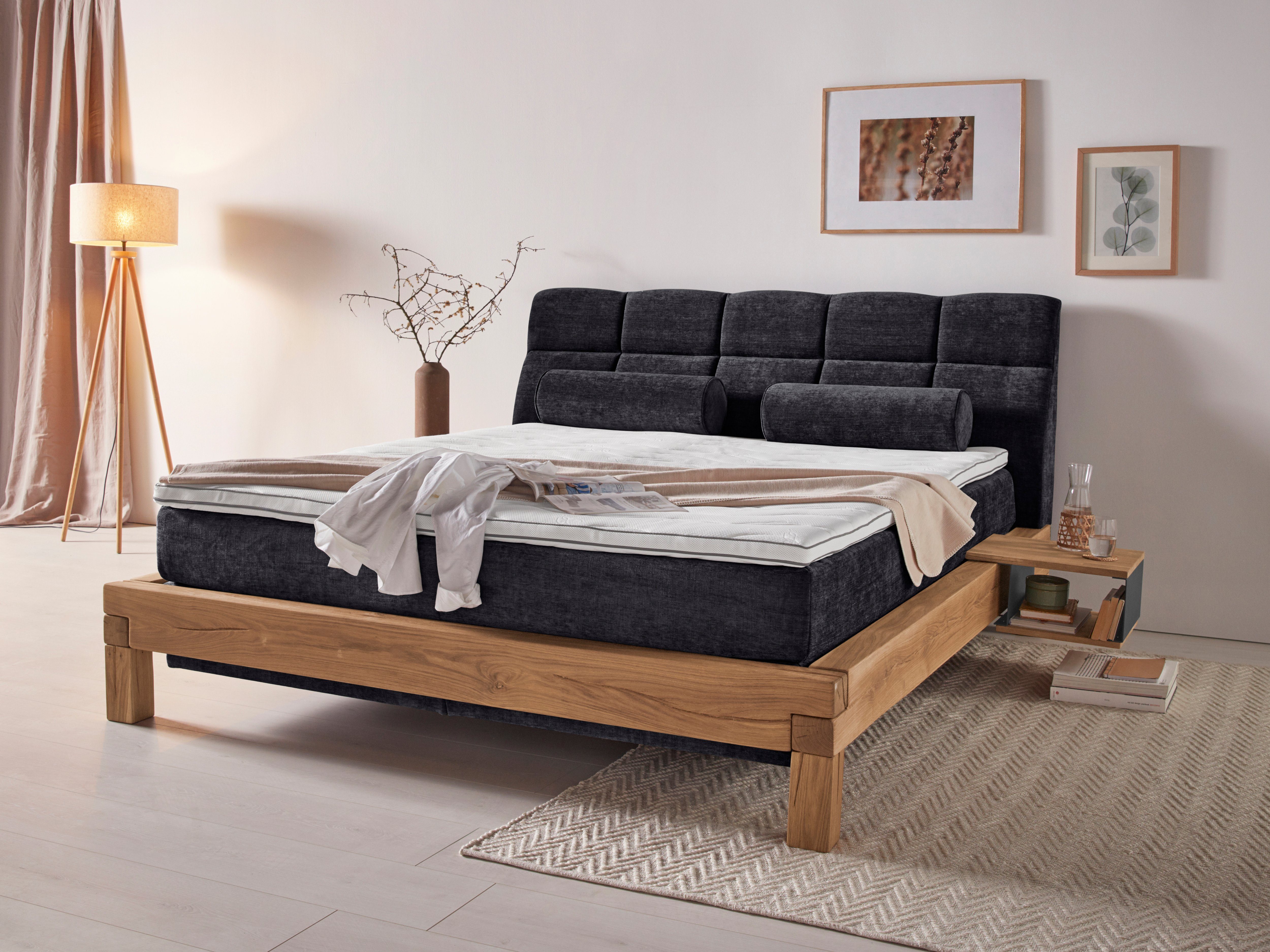 Home affaire Boxspring Villads Ligoppervlak: 180x200 cm, inside-boxspringonderbouw, gerecyclede stoffen boxsprings zwart