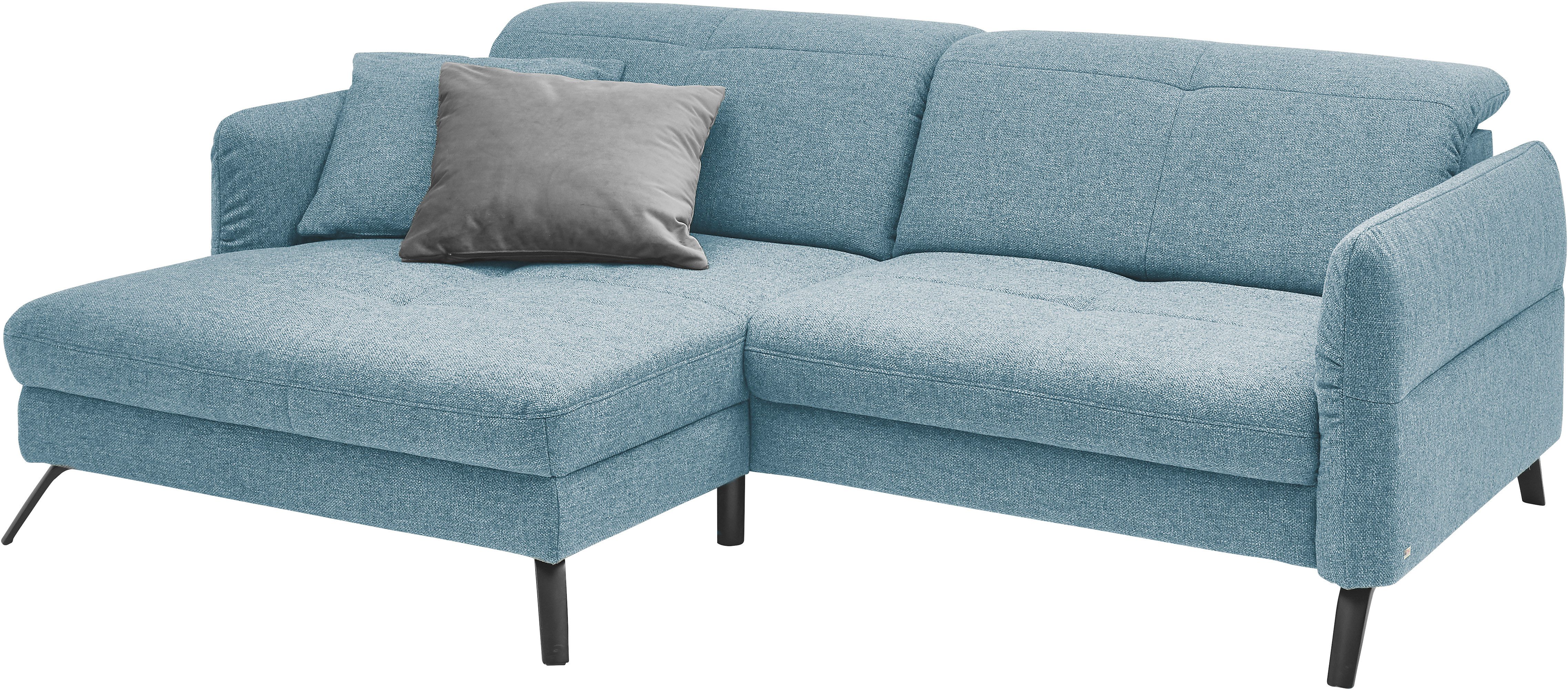 set one by Musterring Hoekbank SO 4400 V optioneel met motorische bedfunctie & hoofdverstelling, voet zwart