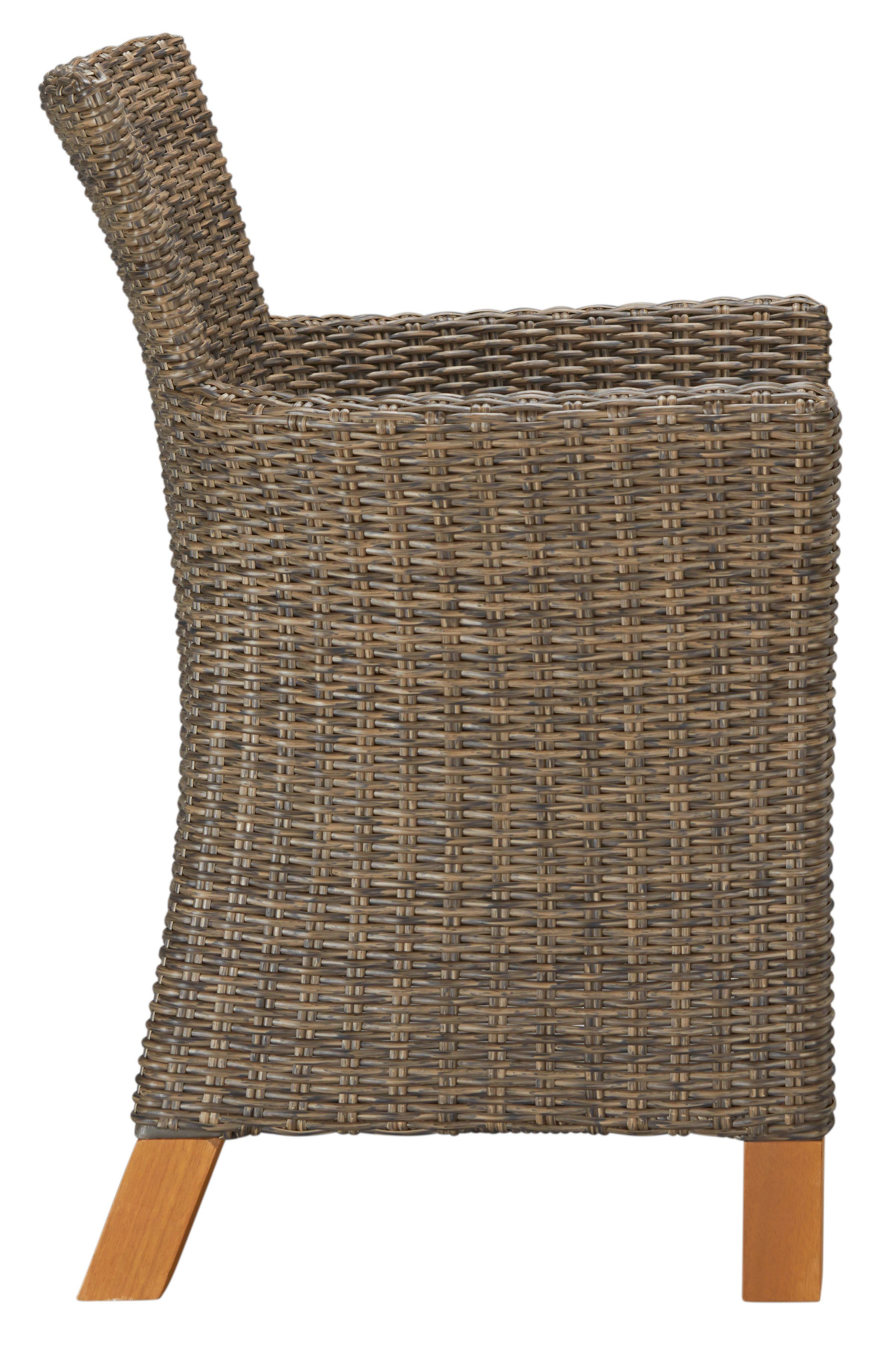 MERXX Tuin-eethoek Toscane 6 fauteuils, tafel 185x90 cm, polyrotan/acacia (13-delig)