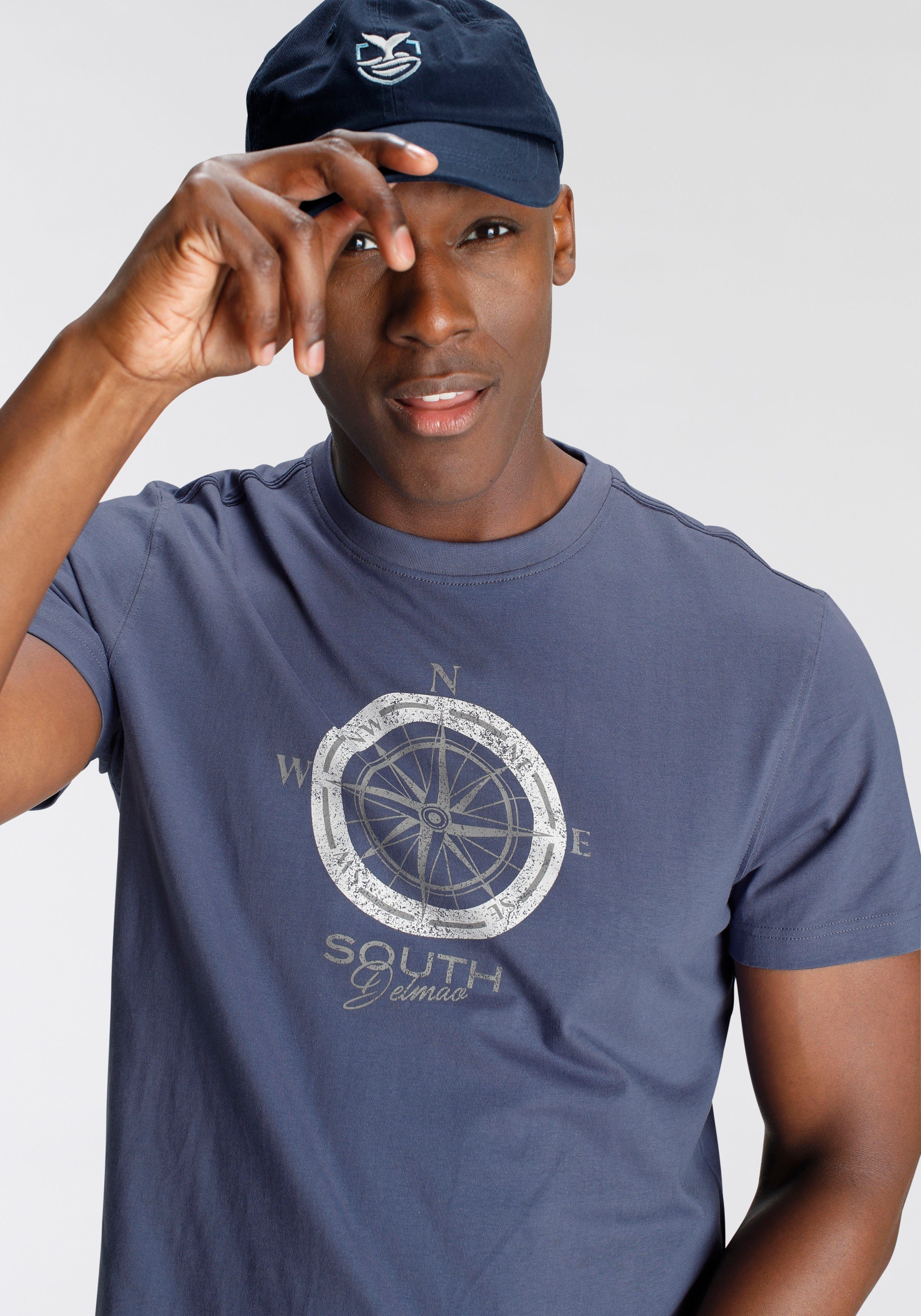 DELMAO T-shirt Korte mouw, bedrukt, ronde hals, van katoen