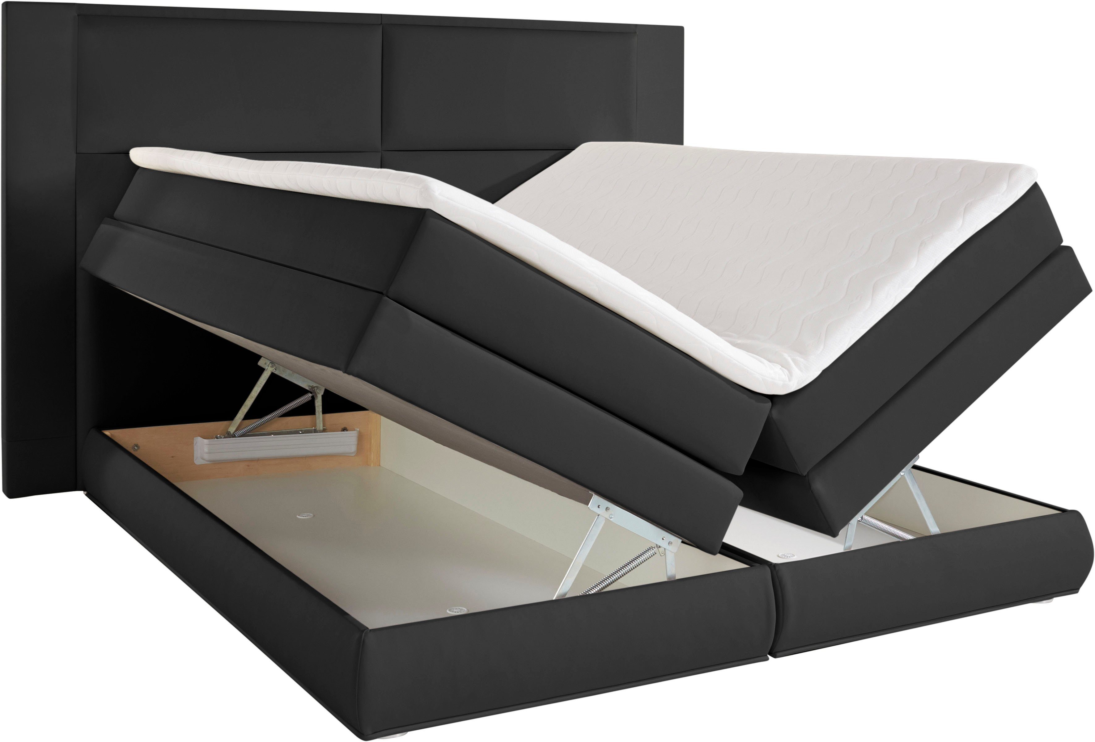 COLLECTION AB Boxspring Copenhagen inclusief bedkist, topmatras, naar keuze met ledverlichting
