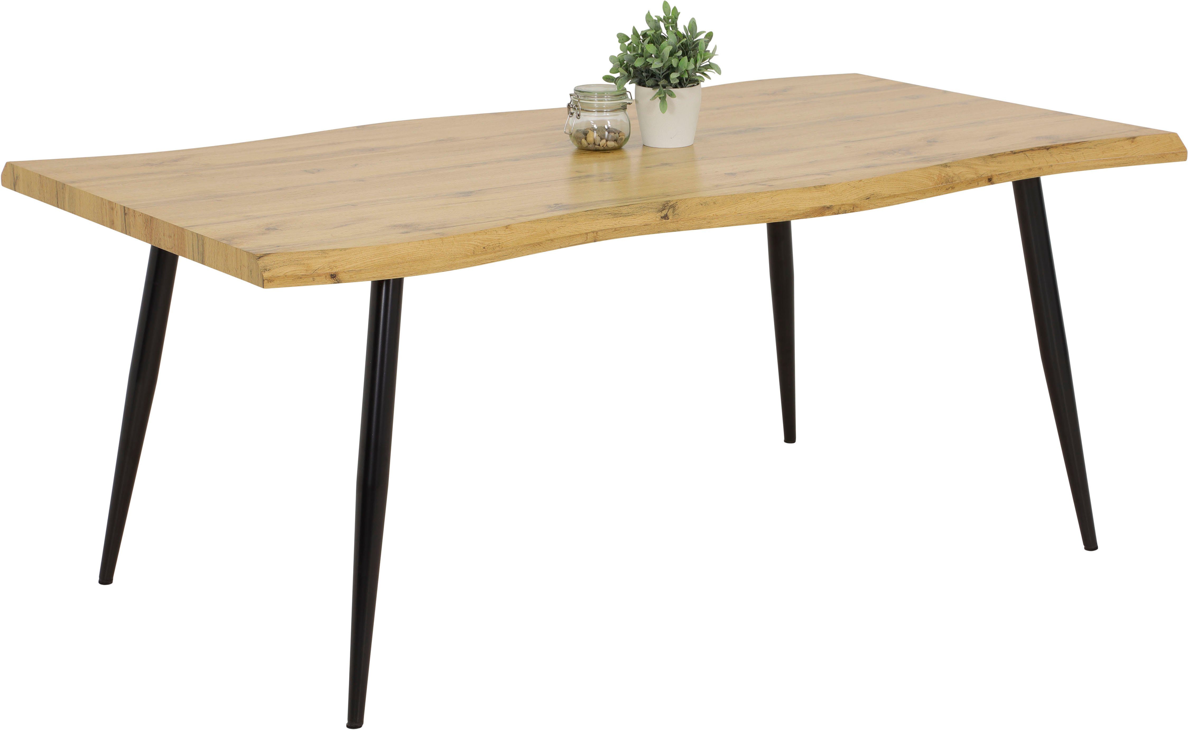 HELA Tafel met hout GABI I Schaaldelen-look (Face Up)
