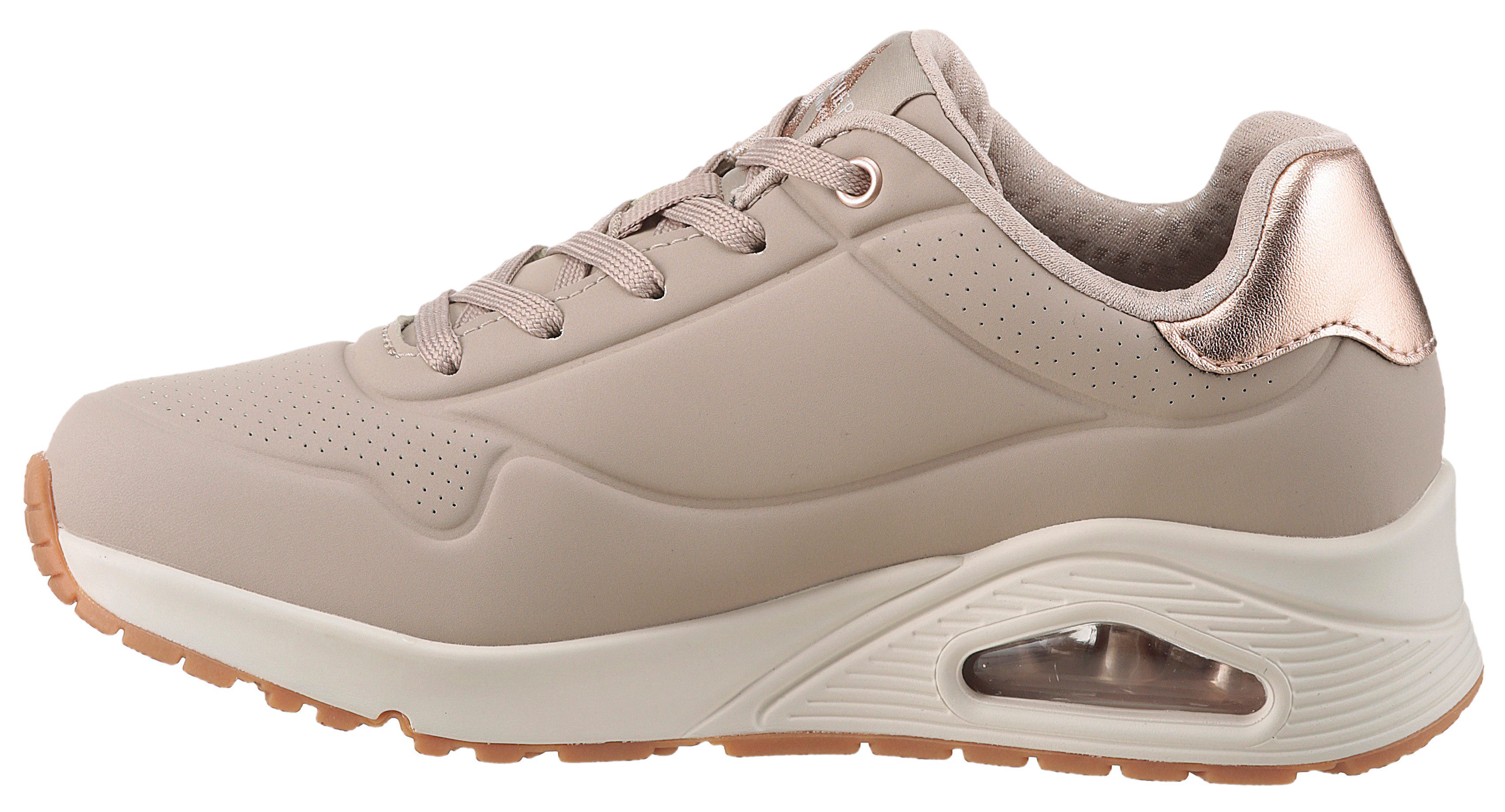 Skechers Sneakers UNO GOLDEN AIR Vrijetijdsschoen, lage schoen, veterschoen met metallic inzet