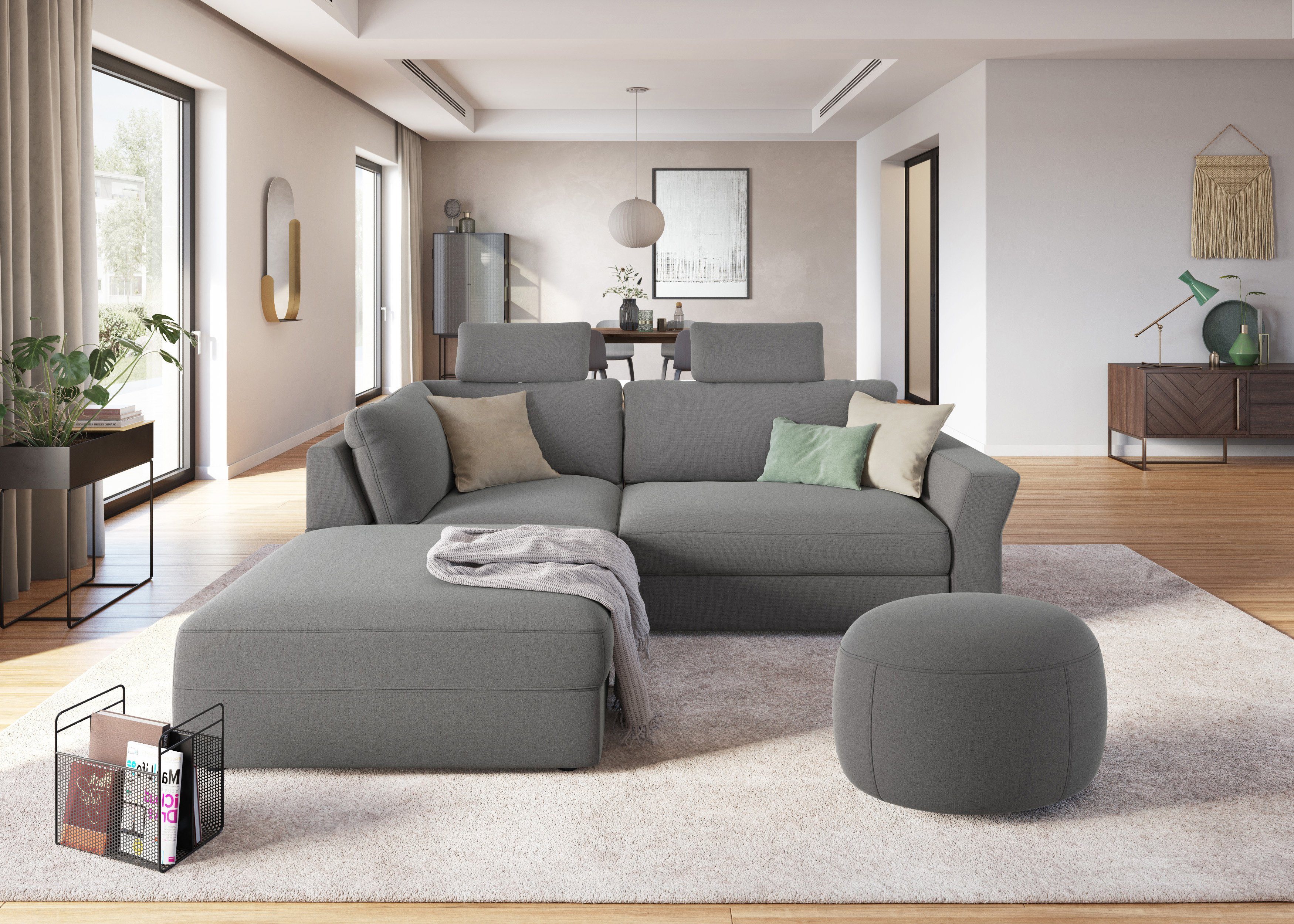 Sit&more Hoekbank Cadabra L-vorm Breedte 243 cm, inclusief zitdiepteverstelling