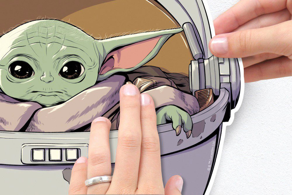 Komar Wandfolie Star Wars The Child - afm. 50 x 70 cm zelfklevend, wandstickers, kinderkamer (2-delig)