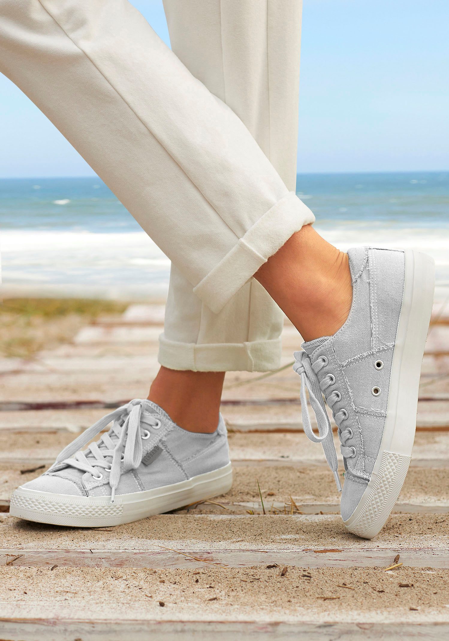 Elbsand Sneakers Veterschoenen Veterschoen, vrijetijdsschoen van textiel, used-look VEGAN
