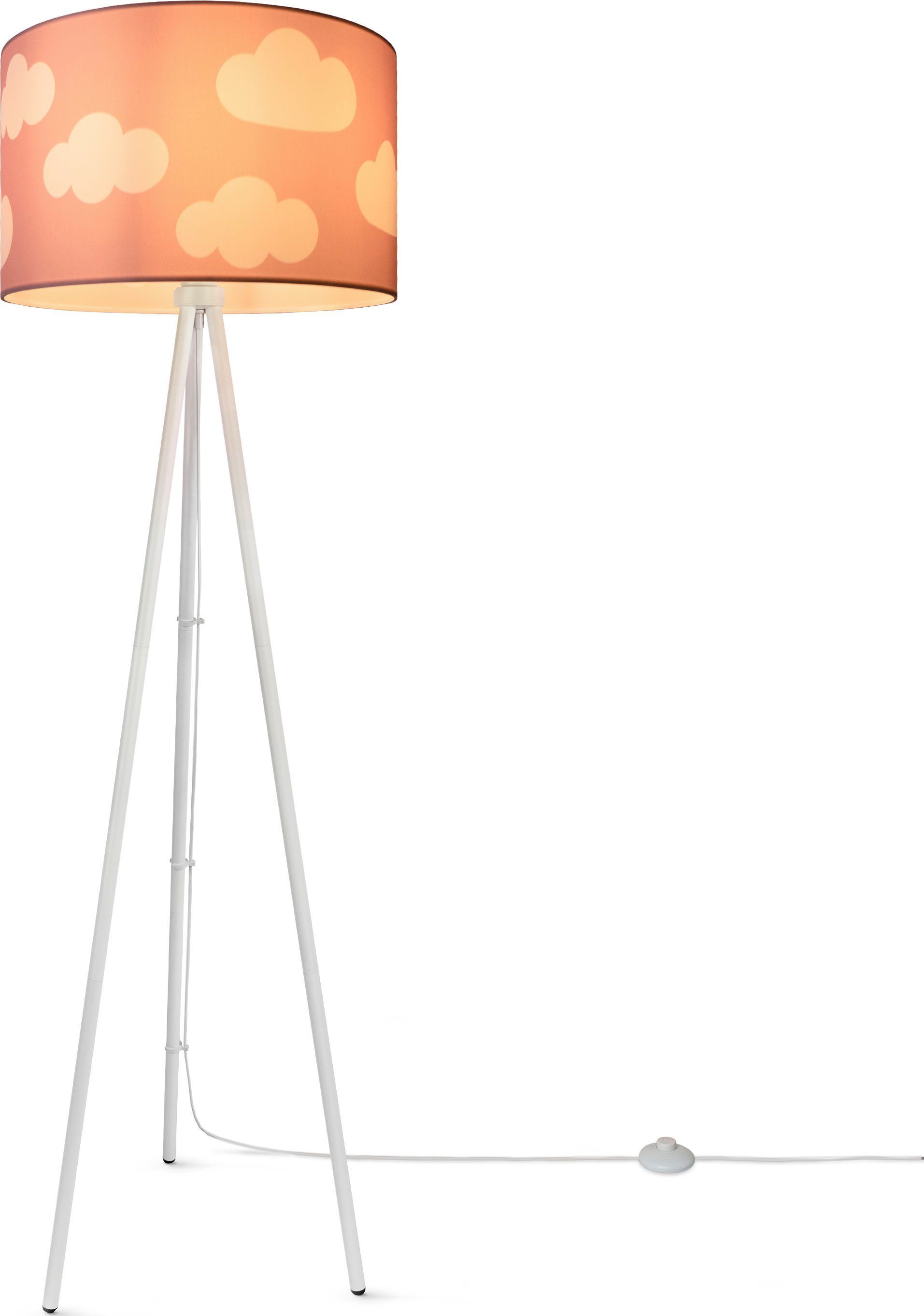 Paco Home Staande lamp Trina Cosmo Vloerlamp kinderkamer stoffen lampenkap speelkamer wolken pastel