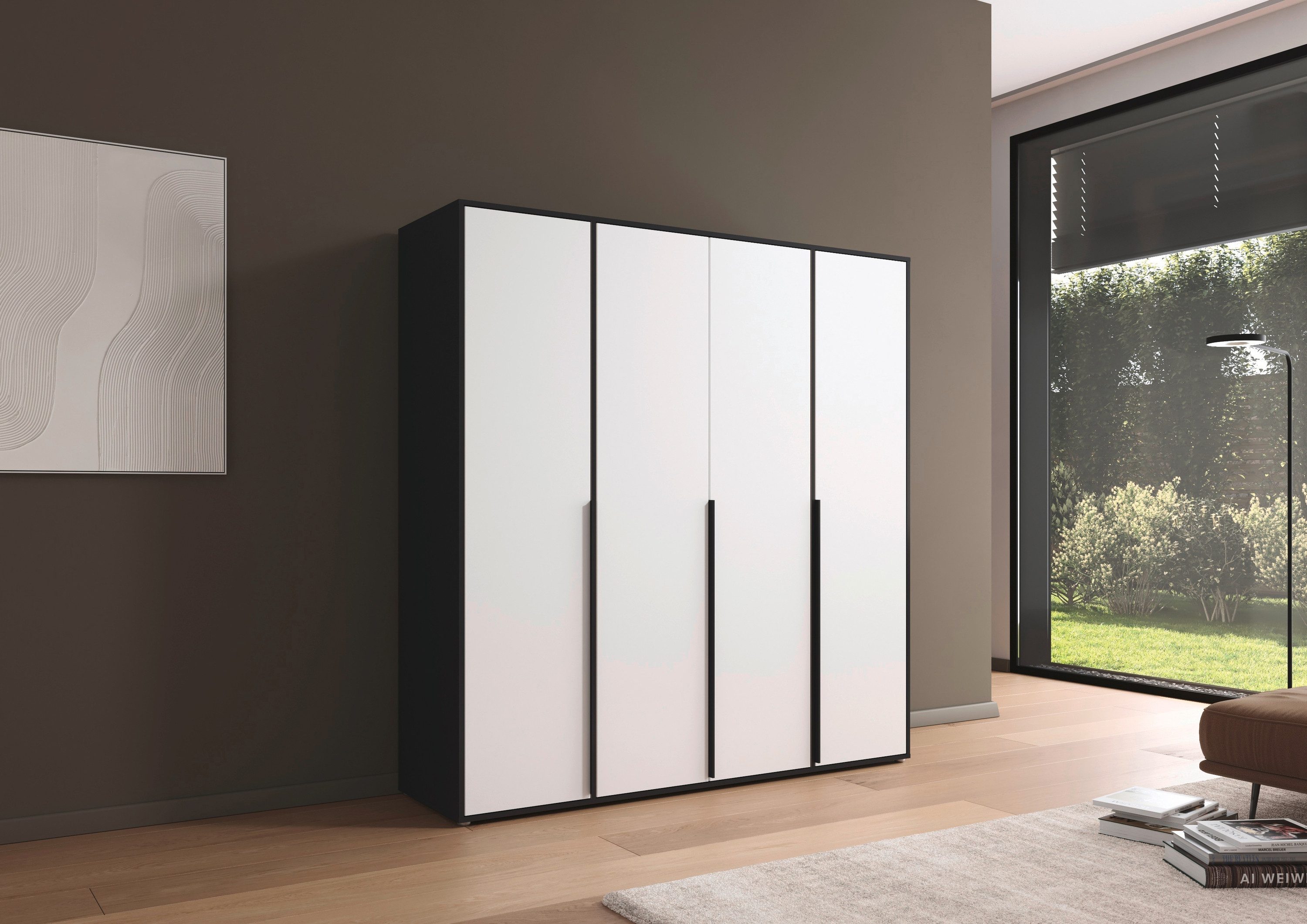 rauch Draaideurkast Kledingkast Kast Garderobe Wasmand NAGATA veel Opbergruimte met moderne stanggrepen in grijs metallic topseller made in germany