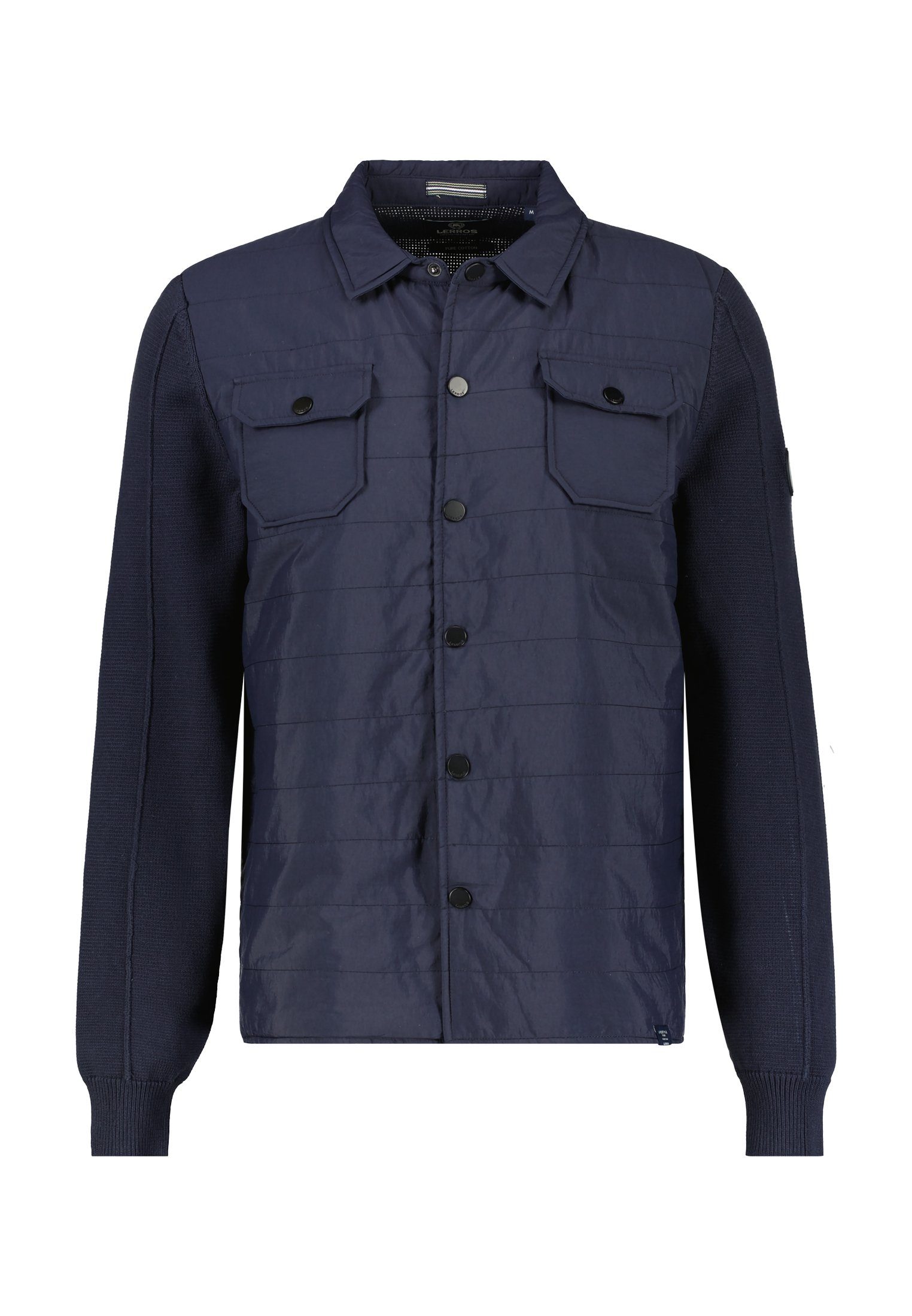 Lerros Vest LERROS brei jack met nylon gestikte look