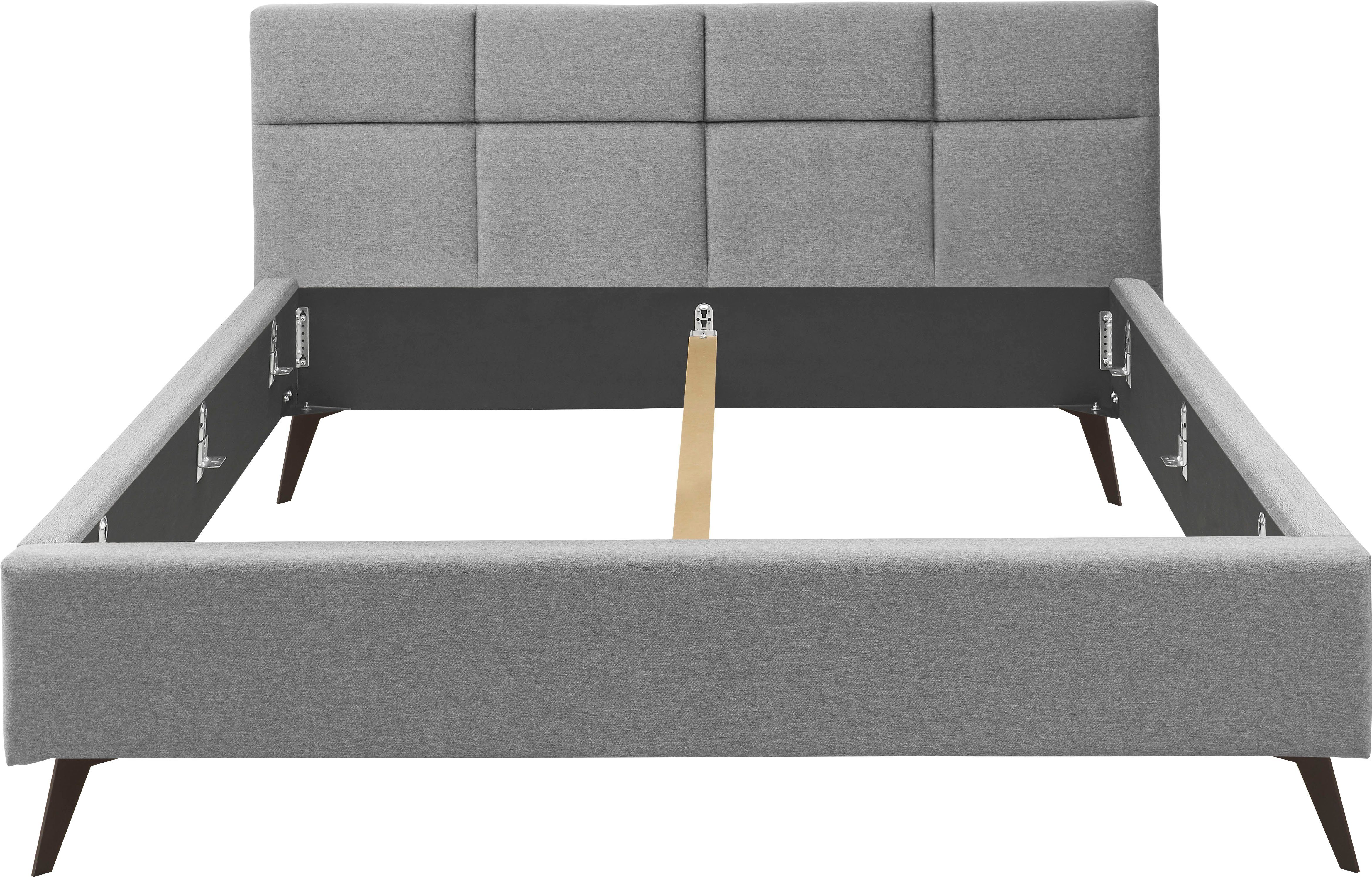 set one by Musterring Gestoffeerd bed Cary naar keuze met matras en lattenbodem, zwarte metalen poten