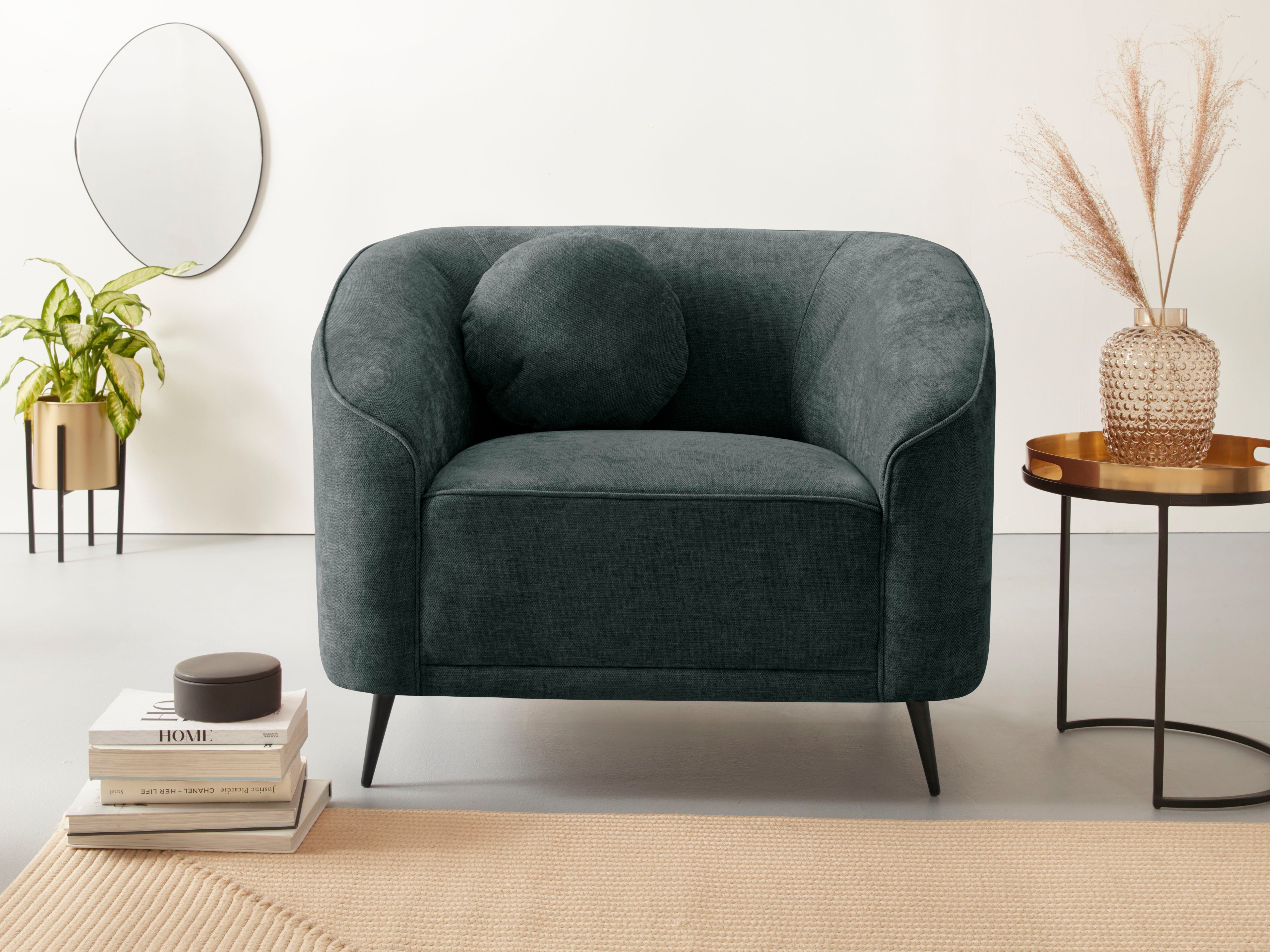 Leonique Fauteuil Ashly in 3 overtrekvarianten, bouclé, fluwelige look en zachte structuurstof.