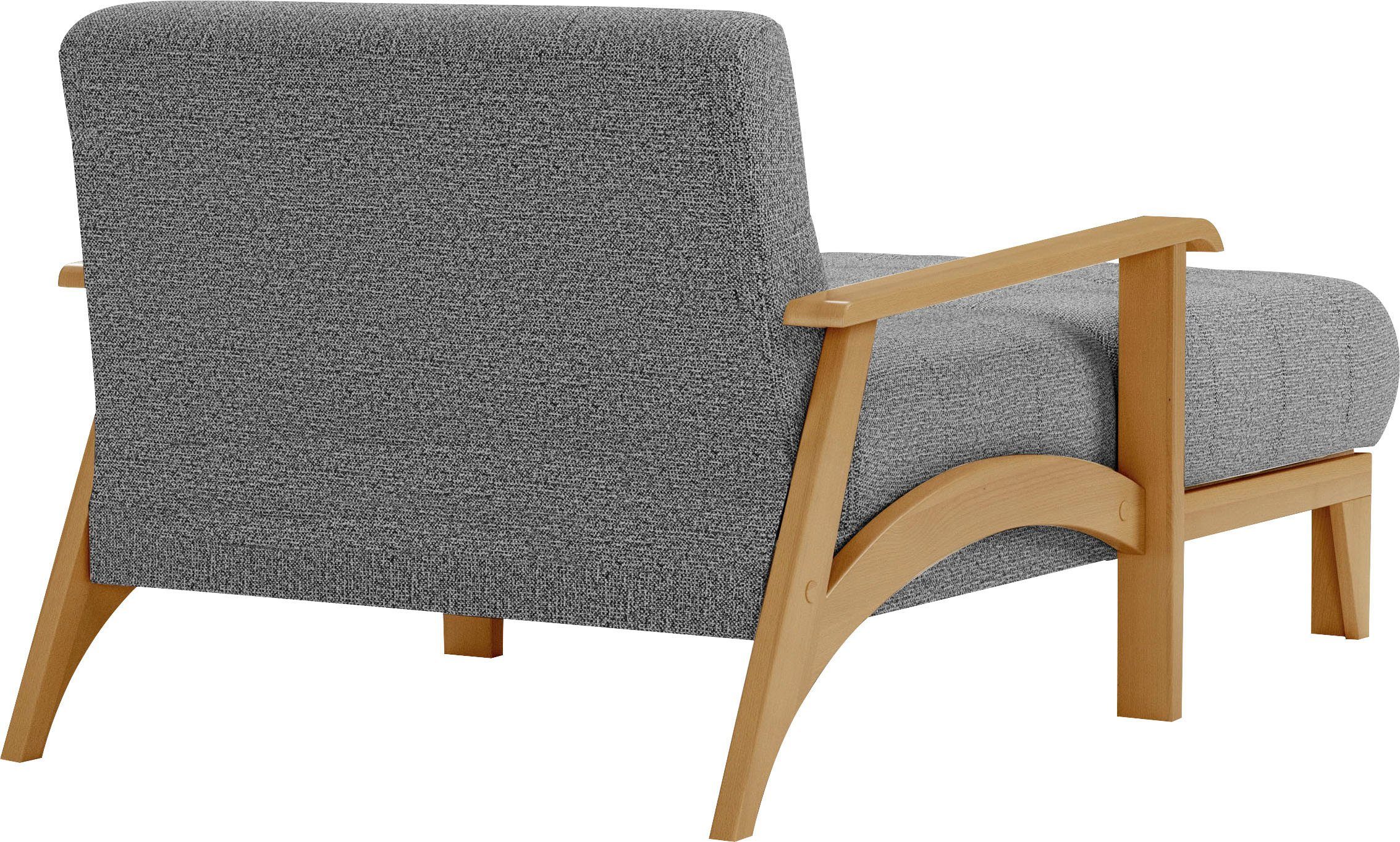 sit&more Récamier Billund Armleuningen van eikenkleurig beukenhout, verschillende bekledingen en kleuren