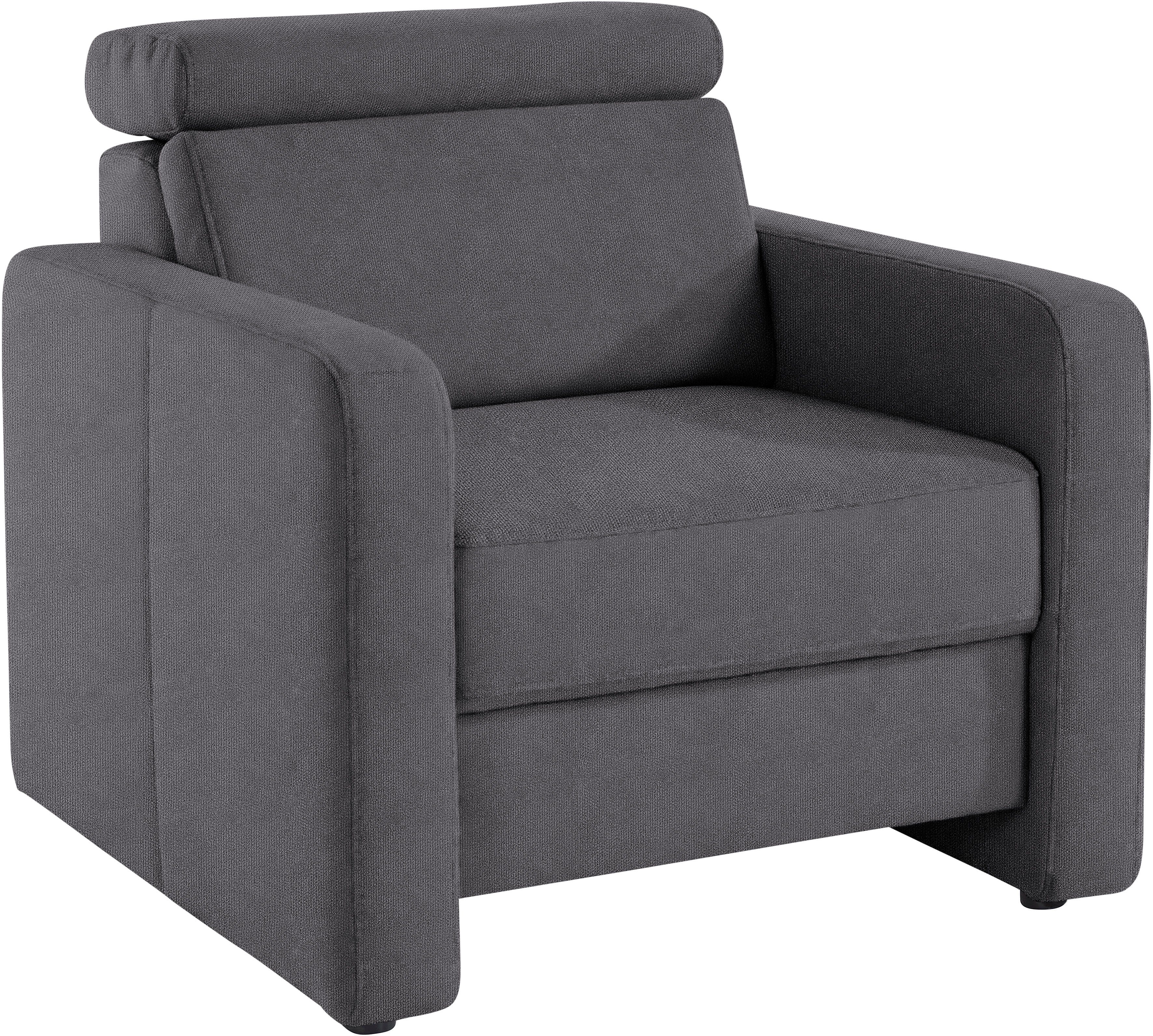 sit&more Fauteuil Bologna met binnenvering, met verstelbare hoofdsteun