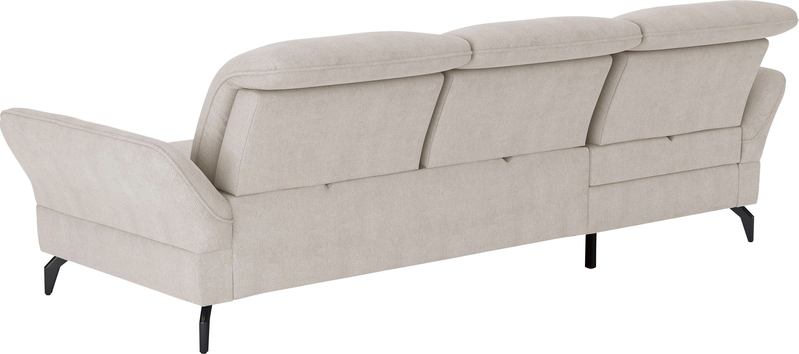 sit&more Hoekbank Leandro L-vorm Naar keuze met bed, hoofdbord en armleuningfunctie, en bedkist