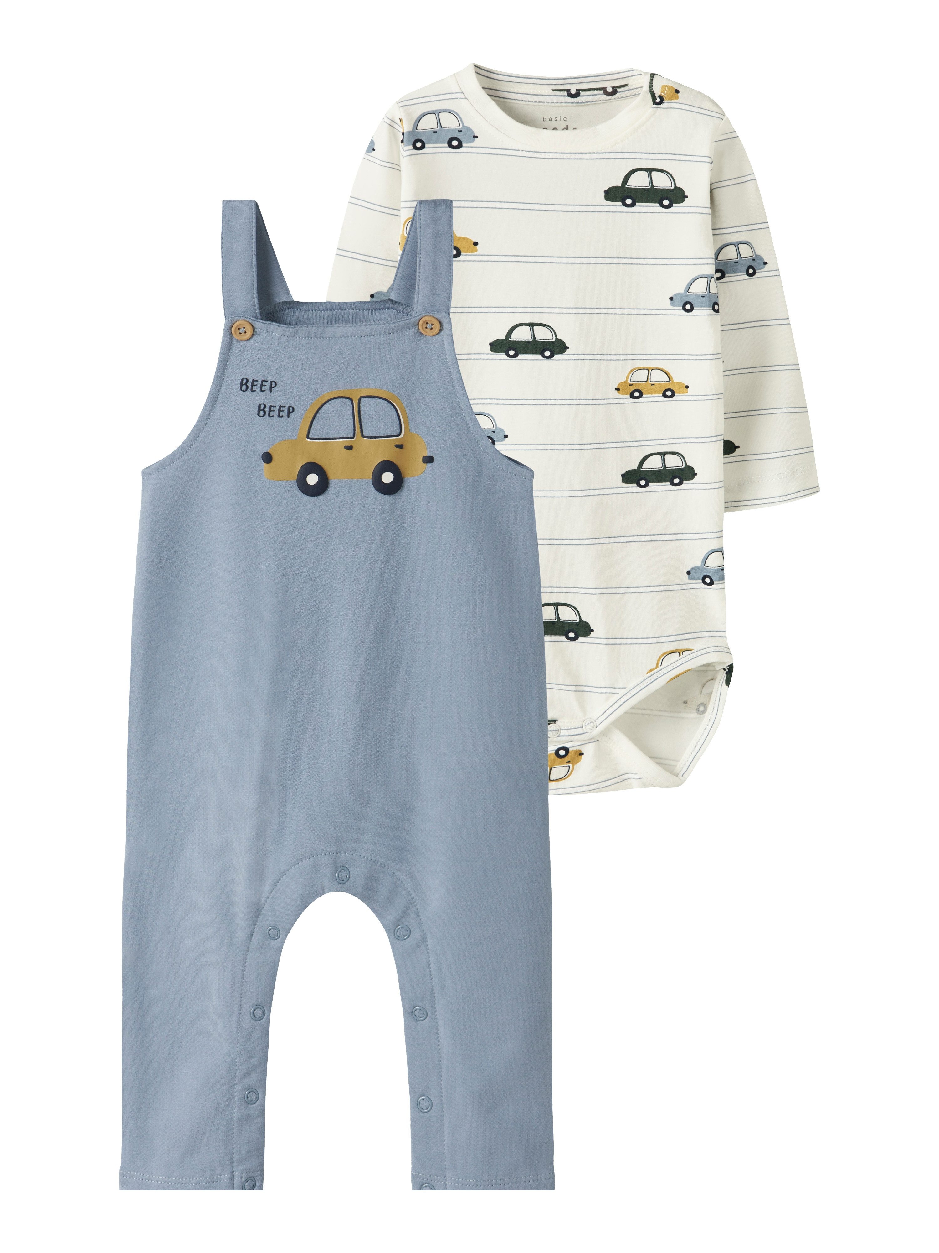 Name It Jumpsuit NBMVONNE SWEAT OVERALL BOX BRU SET (set, 2-delig)