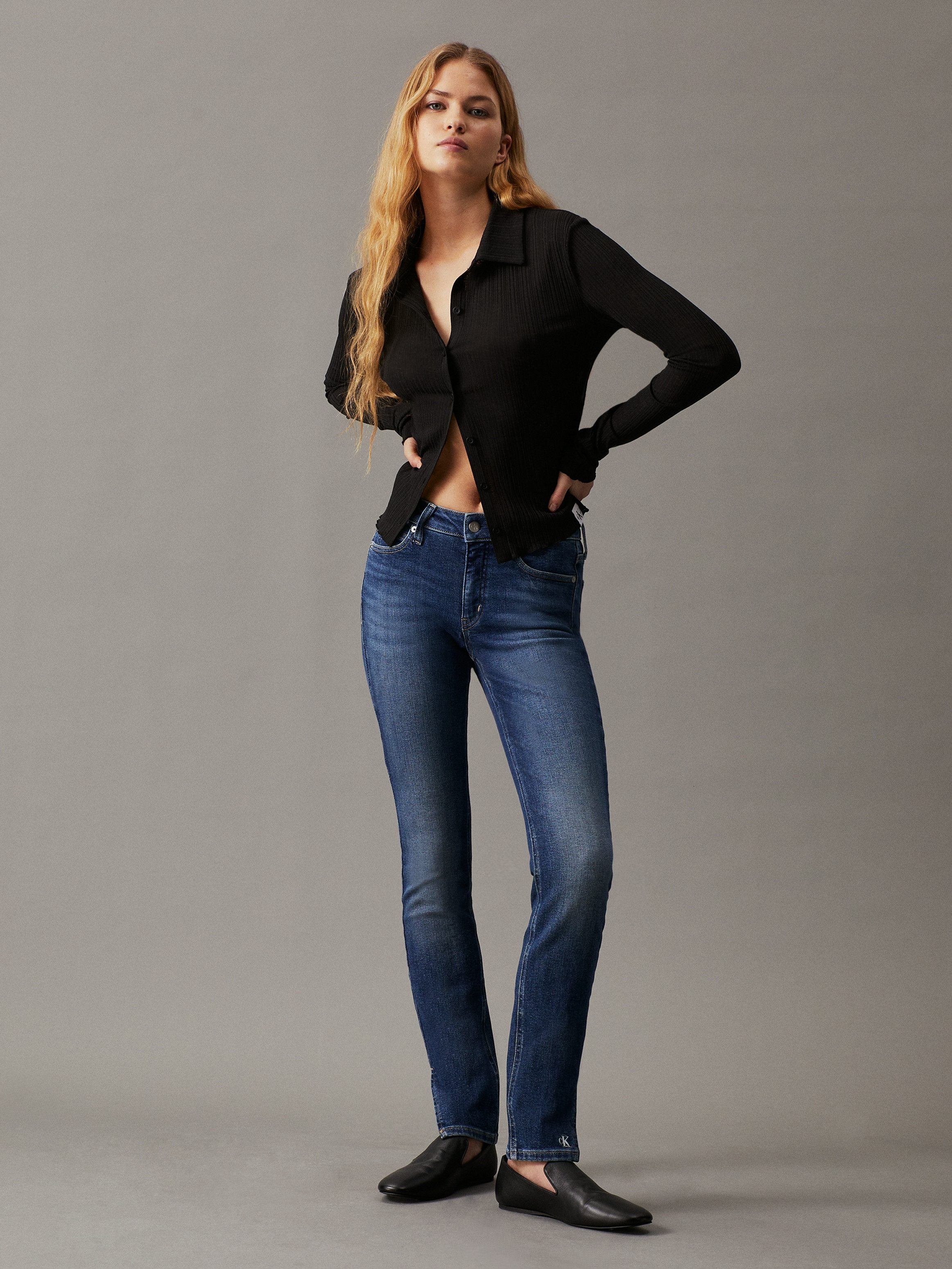 Calvin Klein Skinny fit jeans Mid rise skinny in een klassiek 5-pocketsmodel