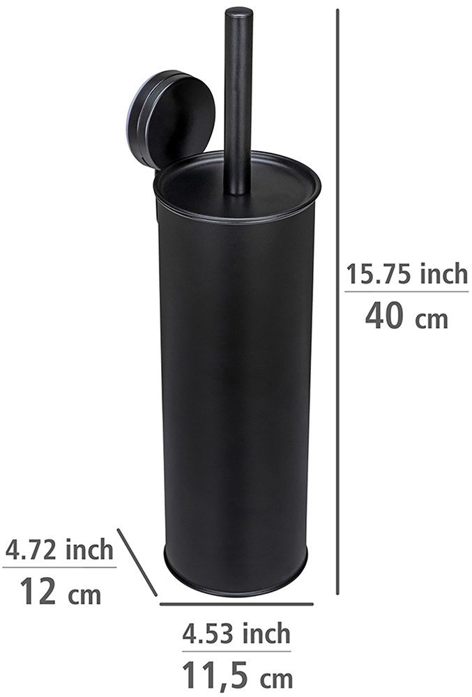 WENKO Toiletset Static-Loc® Modell Plus Pavia gesloten wc-borstelhouder voor wandmontage zonder boren