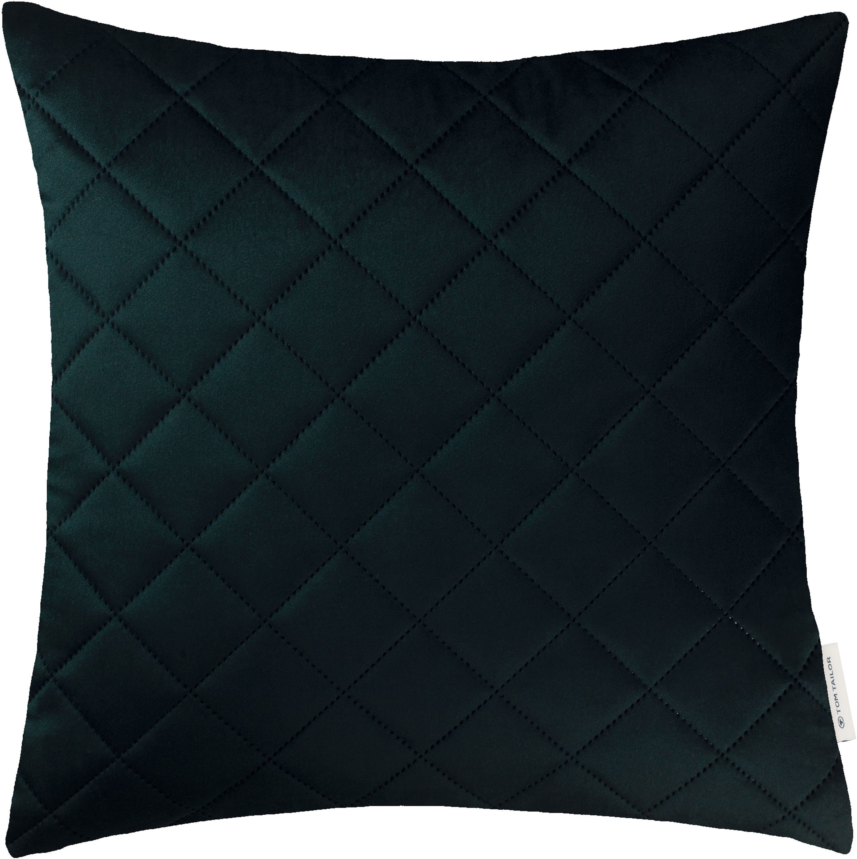 TOM TAILOR HOME Sierkussen FrenchVelvet Quilt Kussenovertrek zonder vulling(1 stuk) sierkussens groen