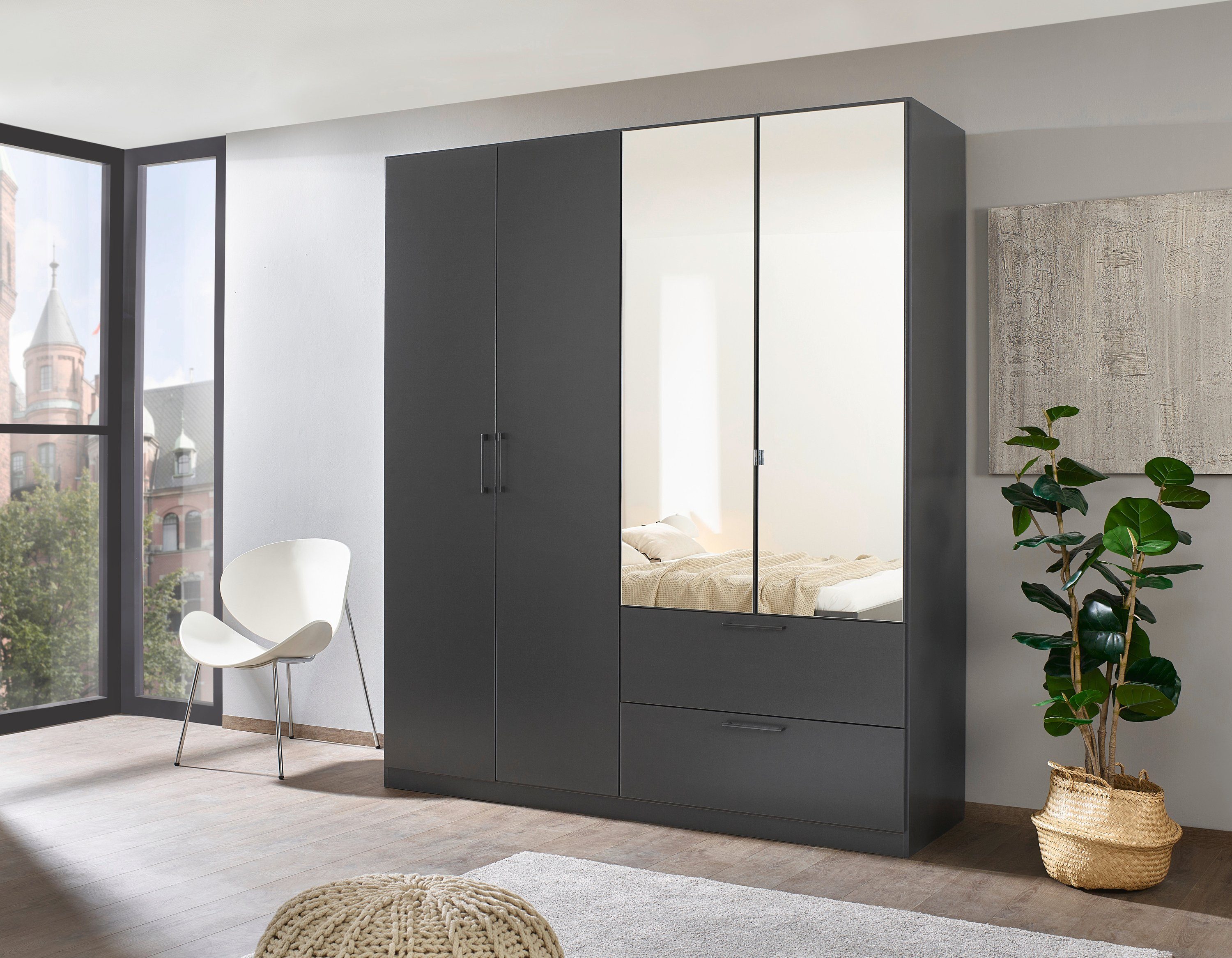 Slaapkamerserie Compleet slaapkamer Challenger (Set van 4 delen) Kast 2 breedtes, bed 3 breedtes, 2 nachttafels MADE IN GERMANY