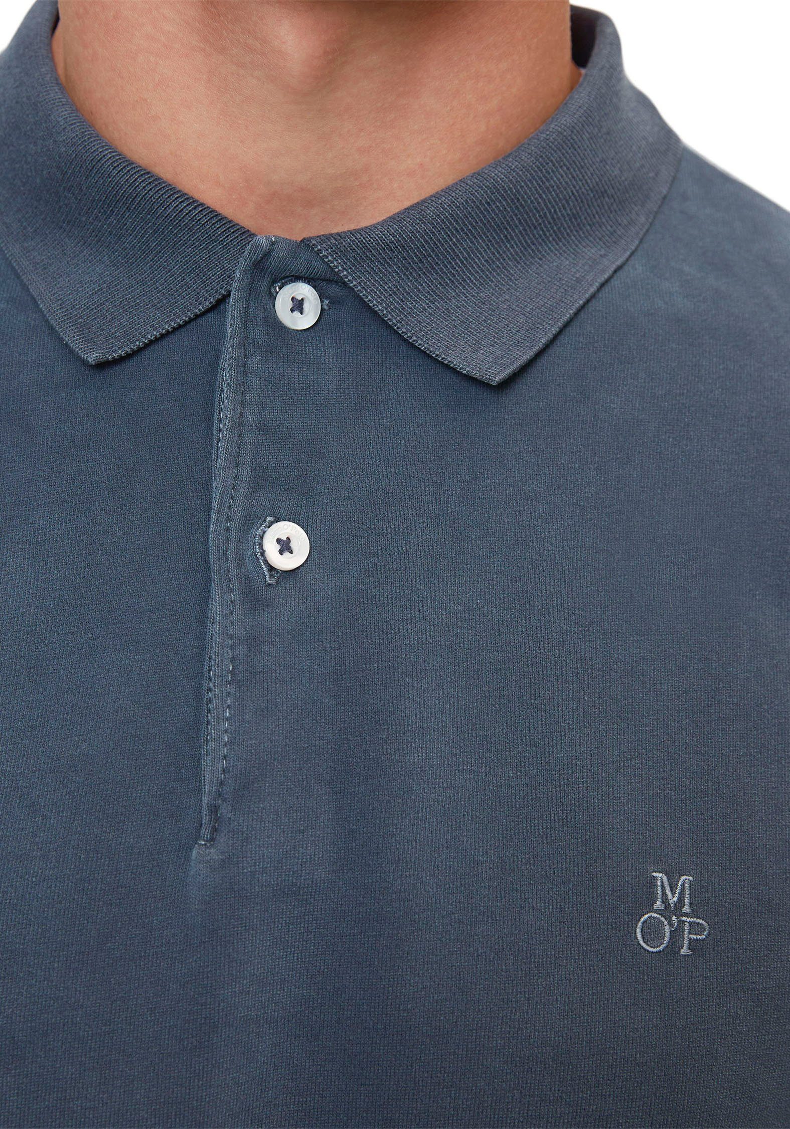 Marc O'Polo Poloshirt met lange mouwen in washed-look